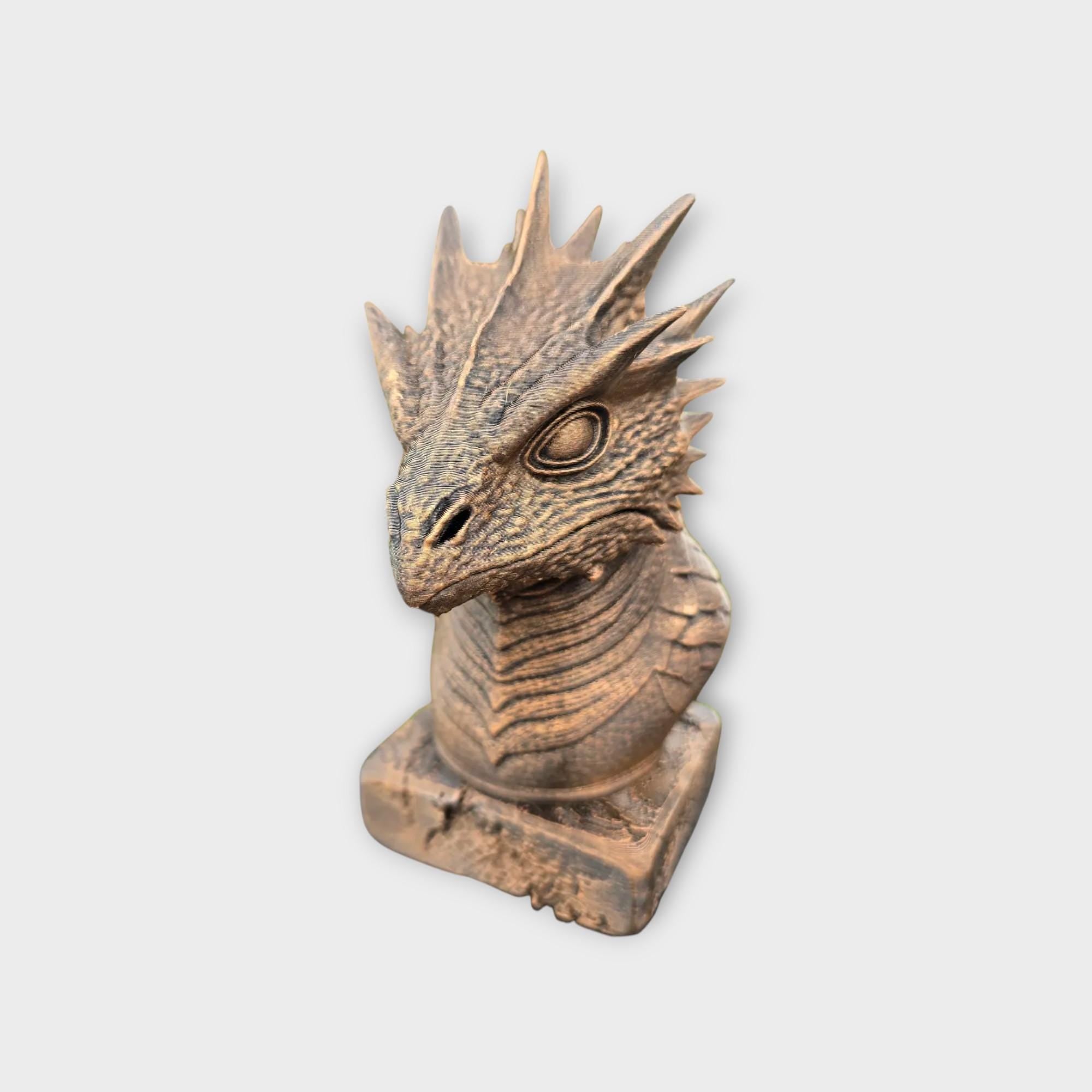 Bust of a Basilisk monster statue - handpainted home decor dog lover gift him her ornament