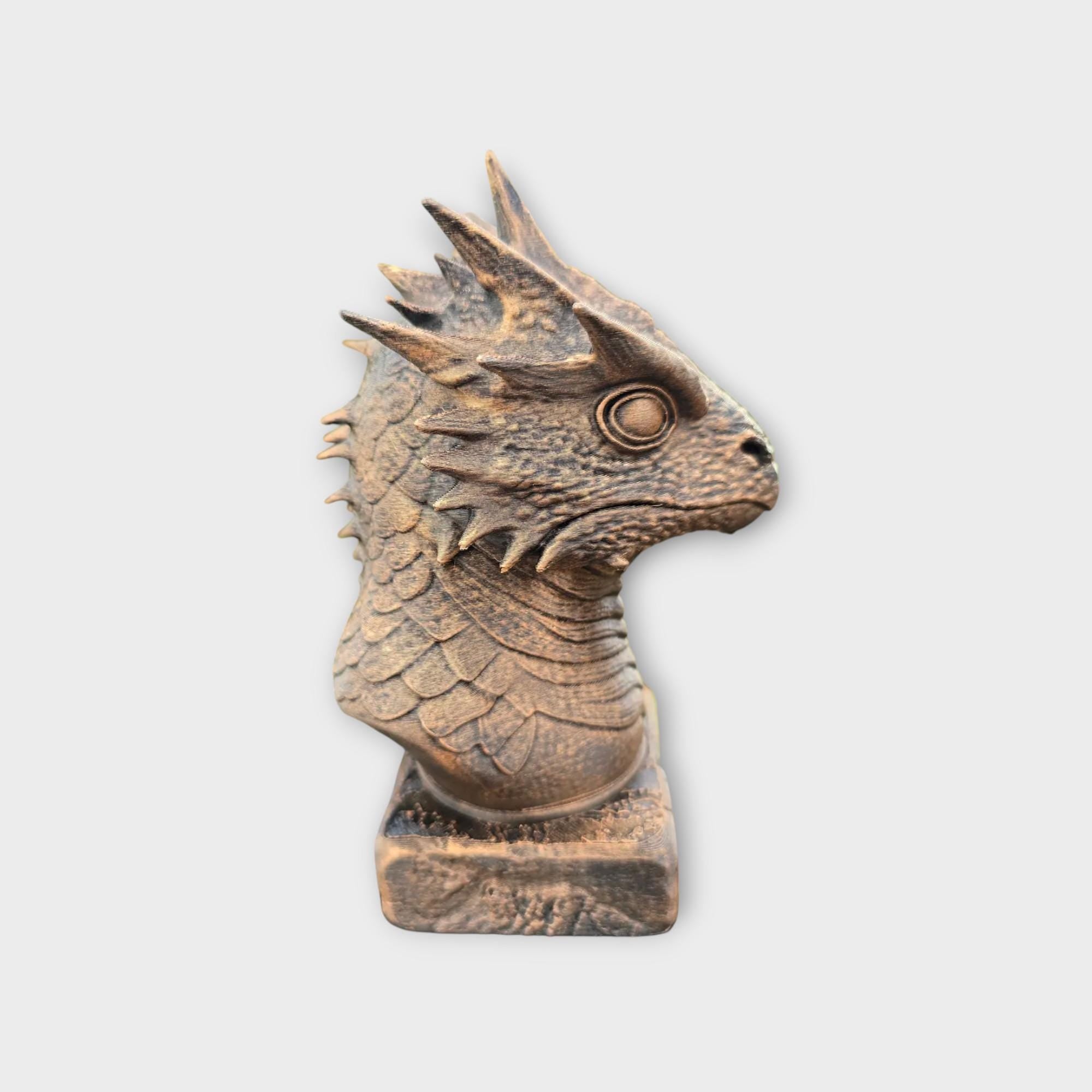 Bust of a Basilisk monster statue - handpainted home decor dog lover gift him her ornament