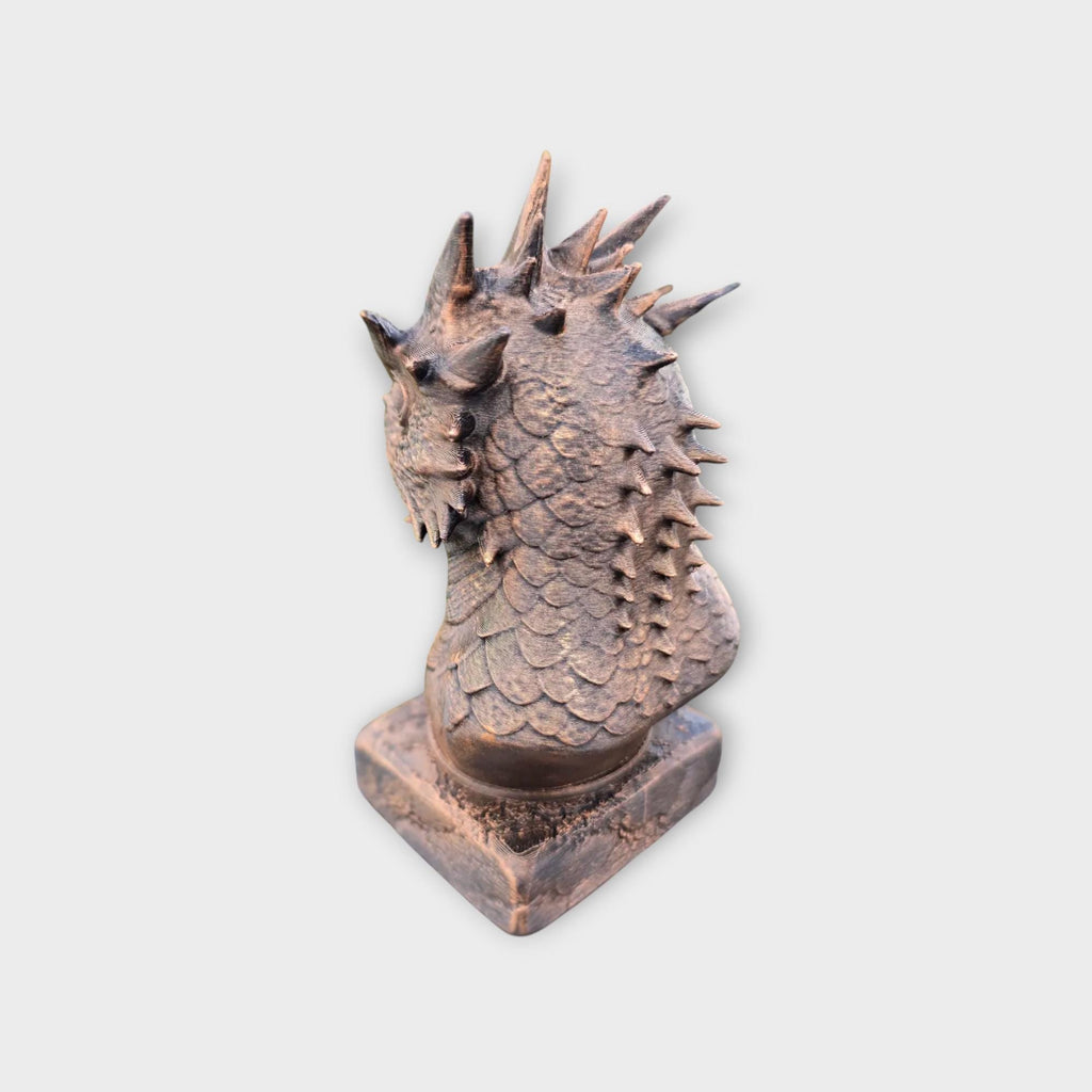 Bust of a Basilisk monster statue - handpainted home decor dog lover gift him her ornament