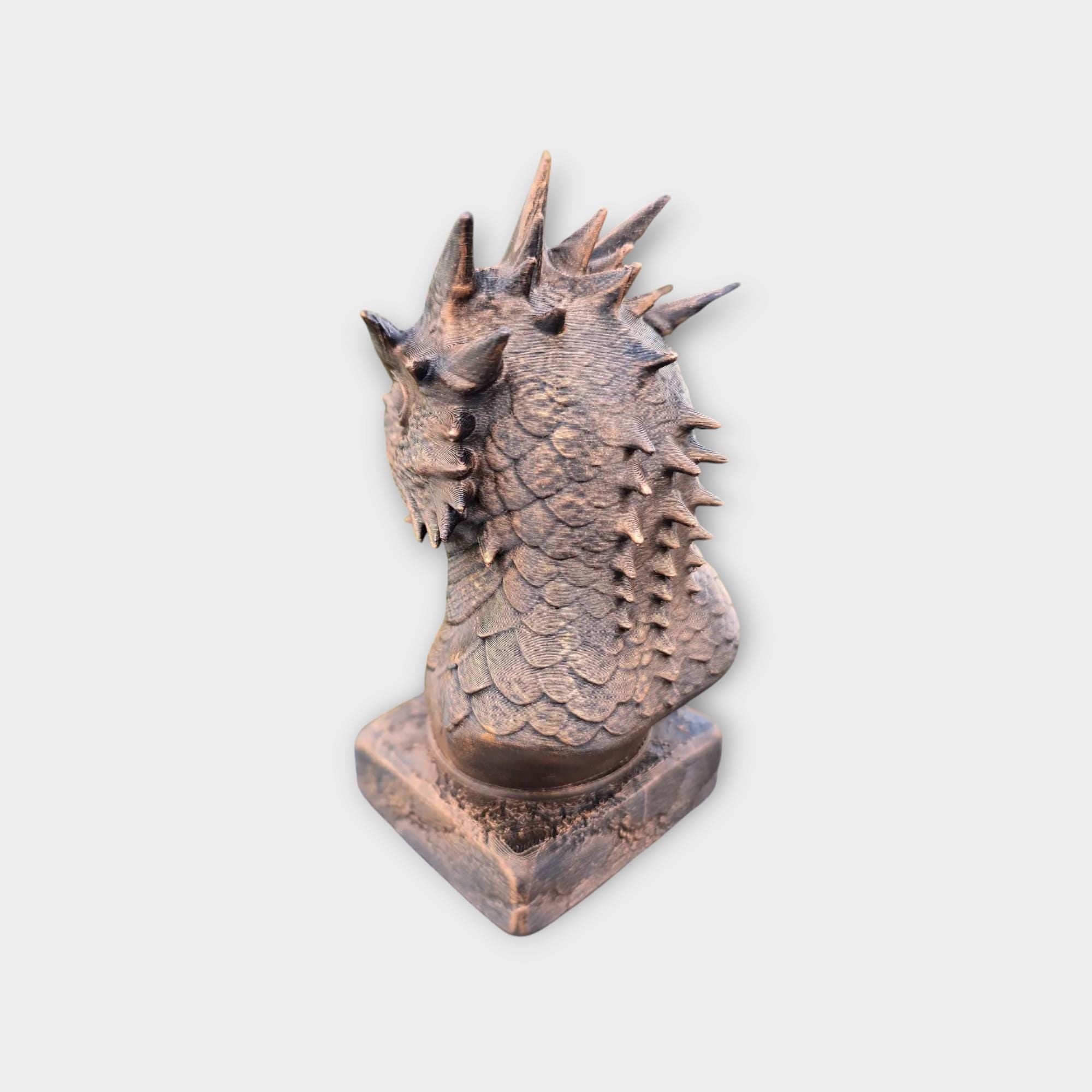 Bust of a Basilisk monster statue - handpainted home decor dog lover gift him her ornament