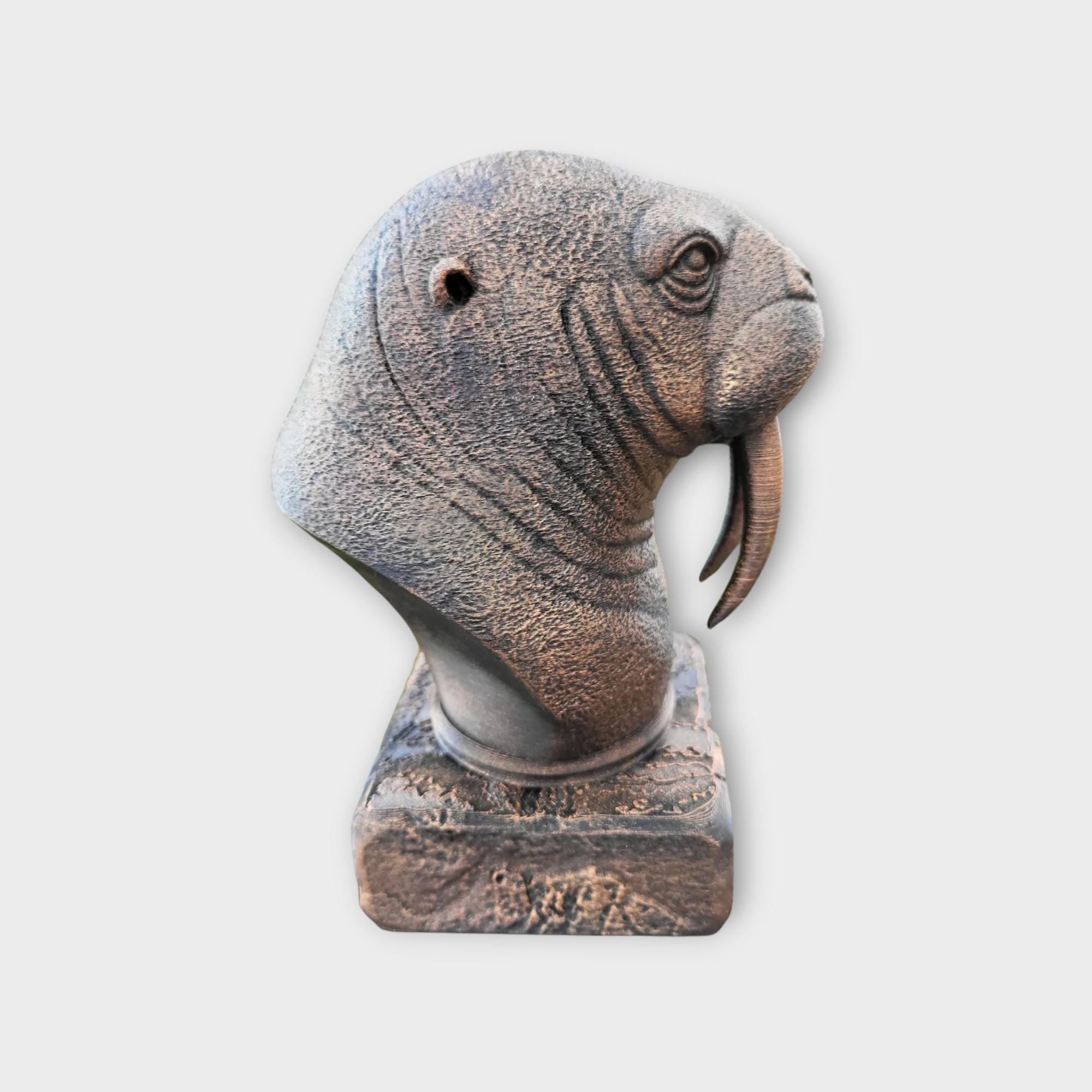 Büste einer Walrossstatue - Wohndeko Tierliebhaber Geschenk für ihn oder sie handbemaltes Ornament