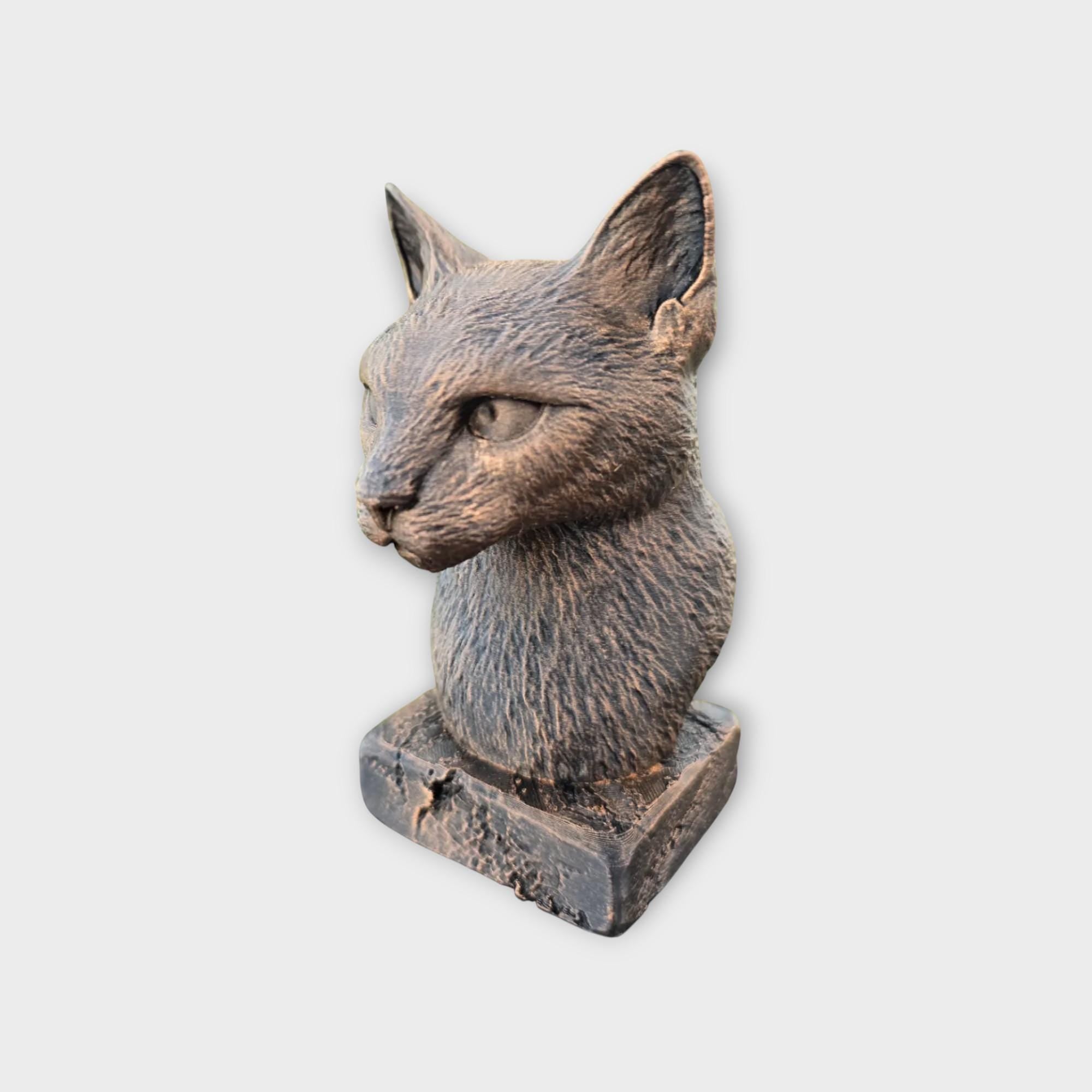 Bust of a Siamese cat statue - home decor animal lover gift him her handpainted ornament