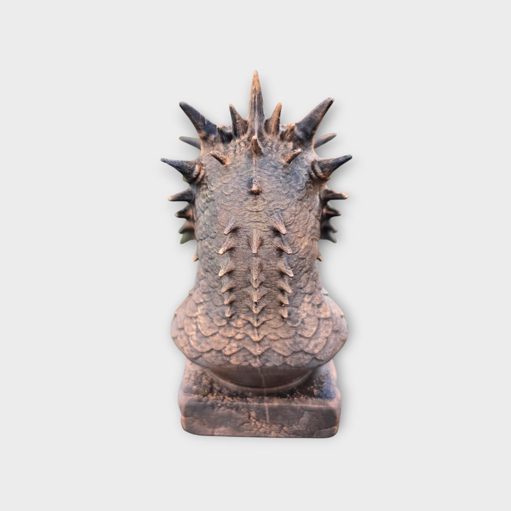 Bust of a Basilisk monster statue - handpainted home decor dog lover gift him her ornament