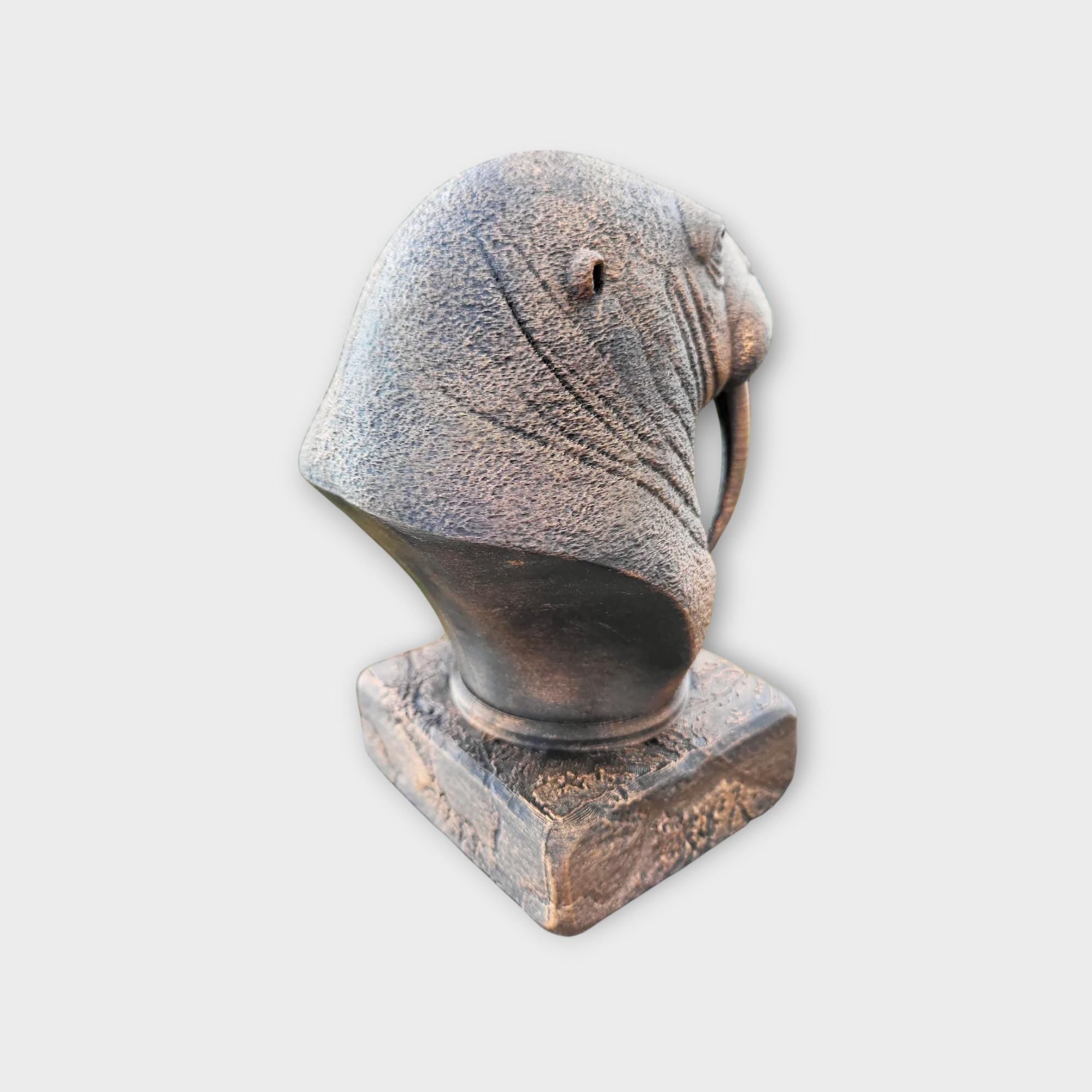Büste einer Walrossstatue - Wohndeko Tierliebhaber Geschenk für ihn oder sie handbemaltes Ornament