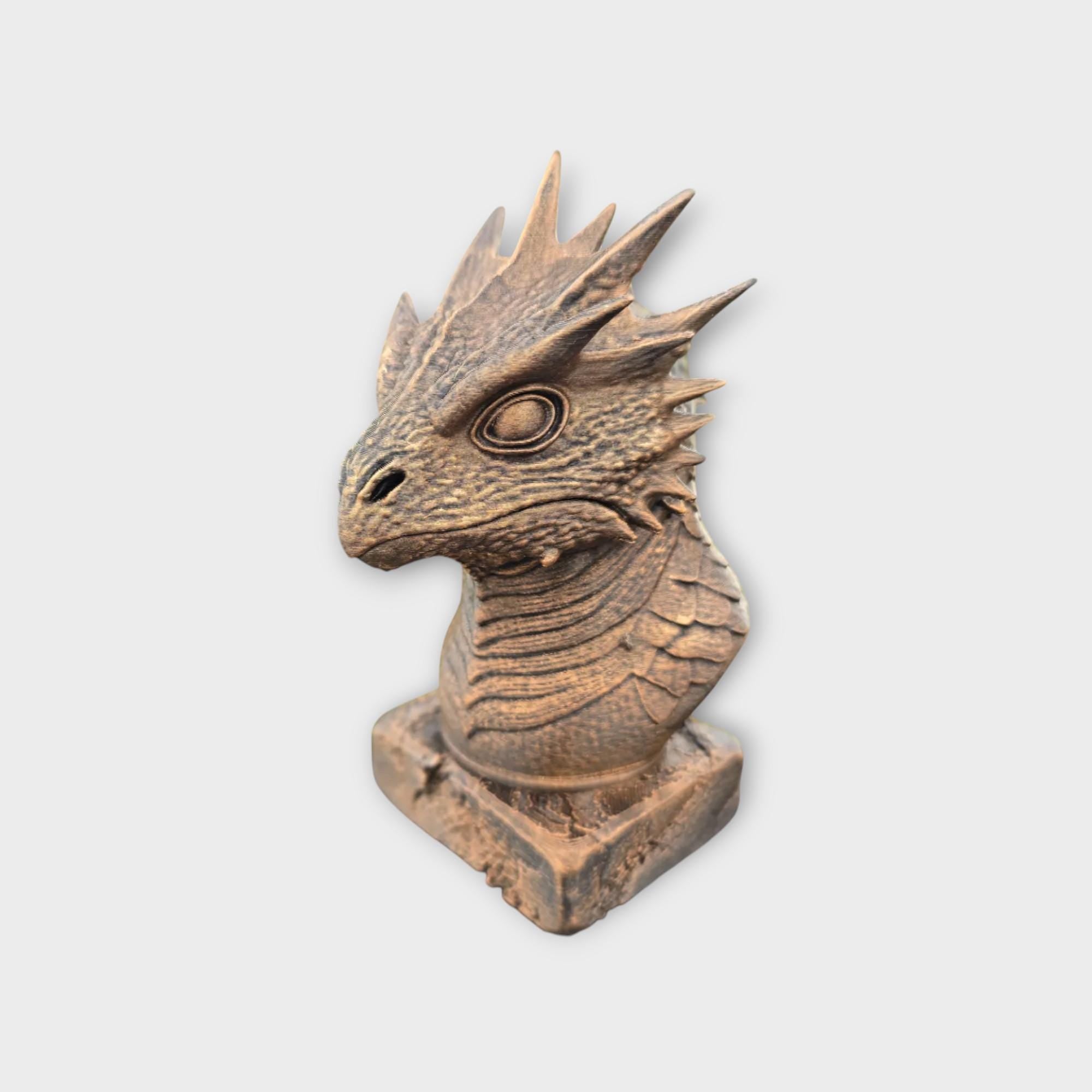 Bust of a Basilisk monster statue - handpainted home decor dog lover gift him her ornament