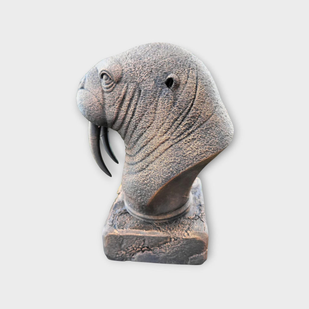 Büste einer Walrossstatue - Wohndeko Tierliebhaber Geschenk für ihn oder sie handbemaltes Ornament