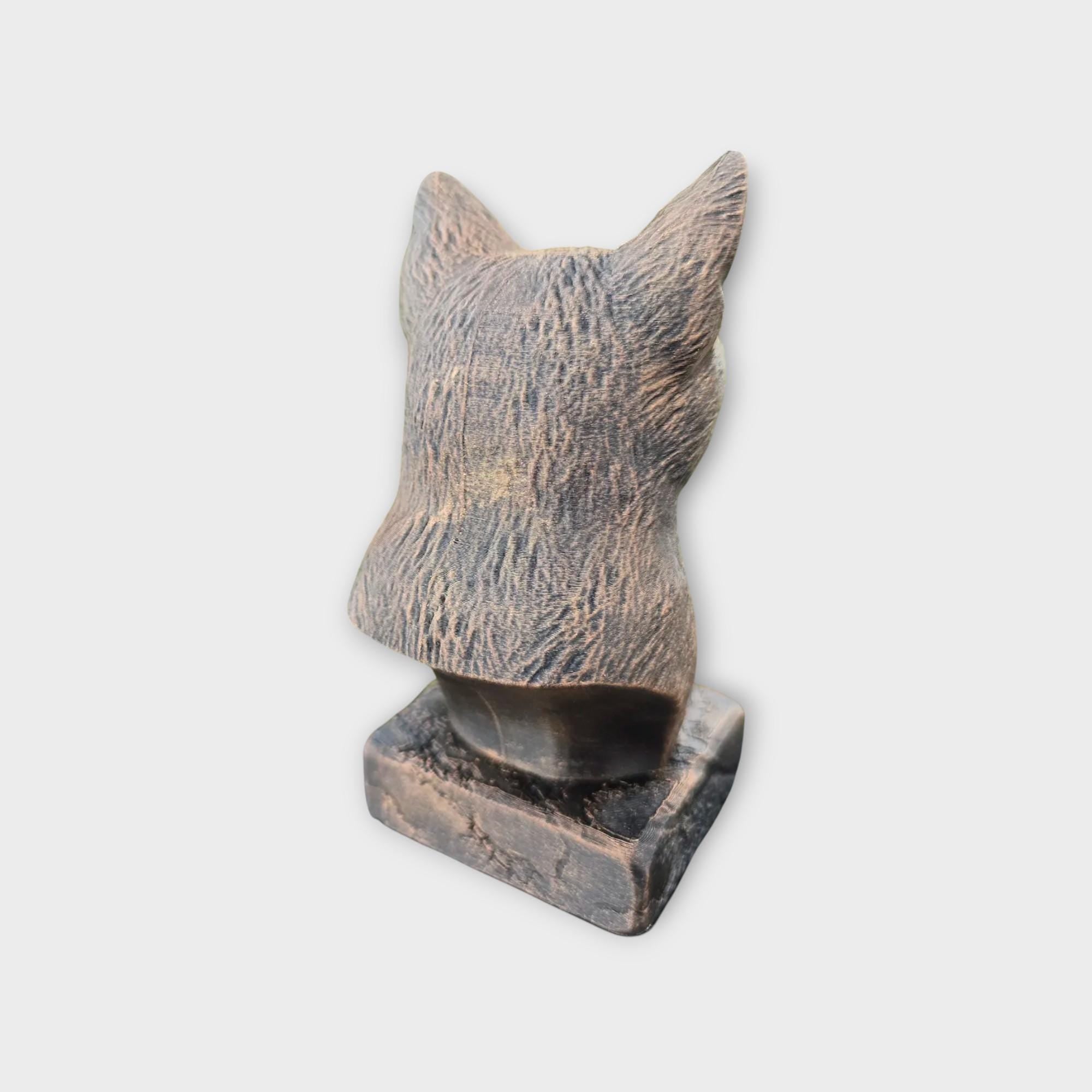 Bust of a Siamese cat statue - home decor animal lover gift him her handpainted ornament