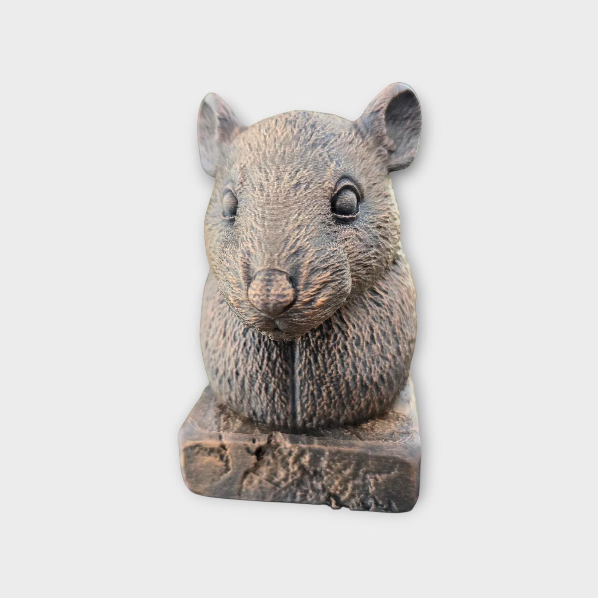 Bust of a rat statue - home decor animal lover gift him her handpainted ornament