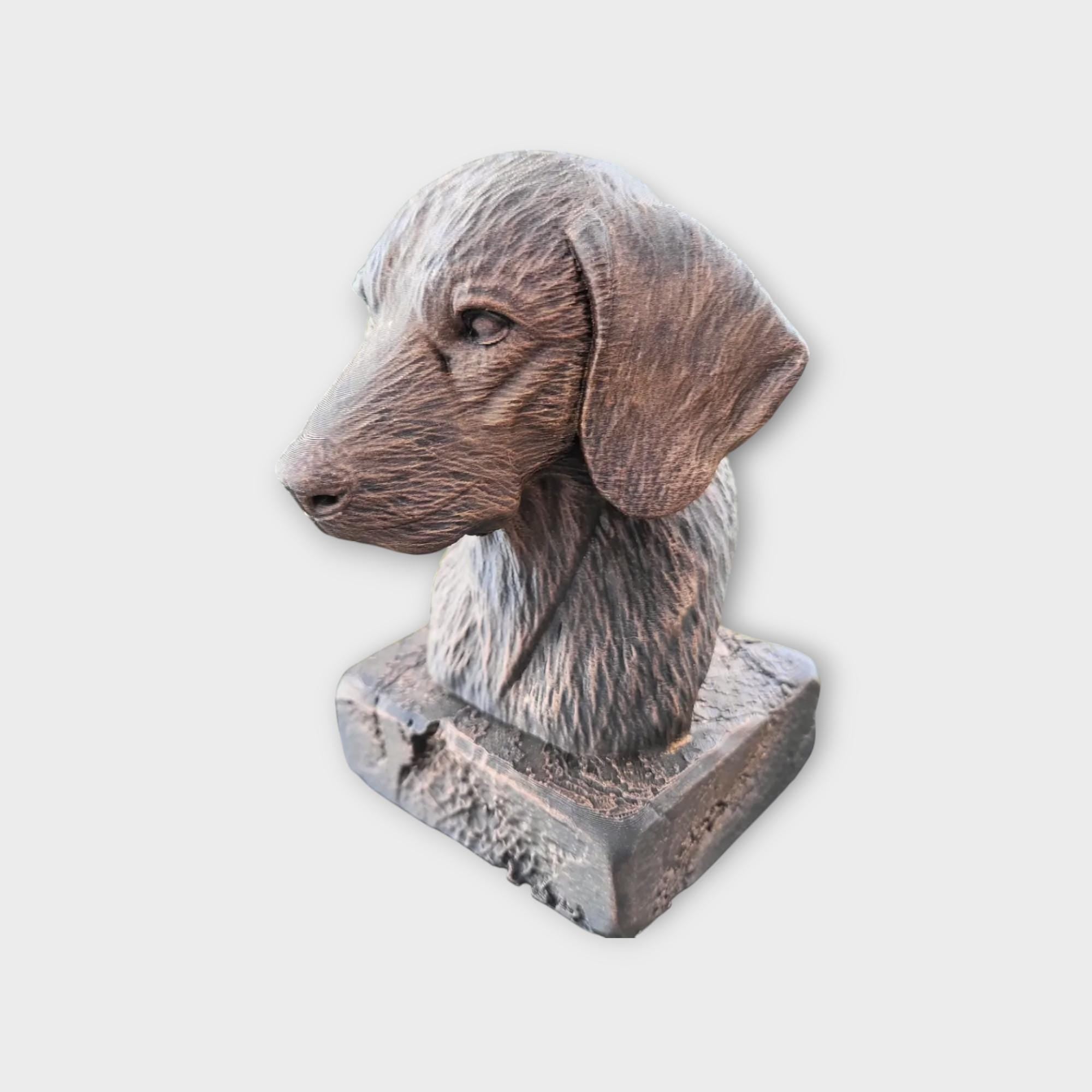 Bust of a Plott hound statue - home decor animal lover gift him her handpainted ornament