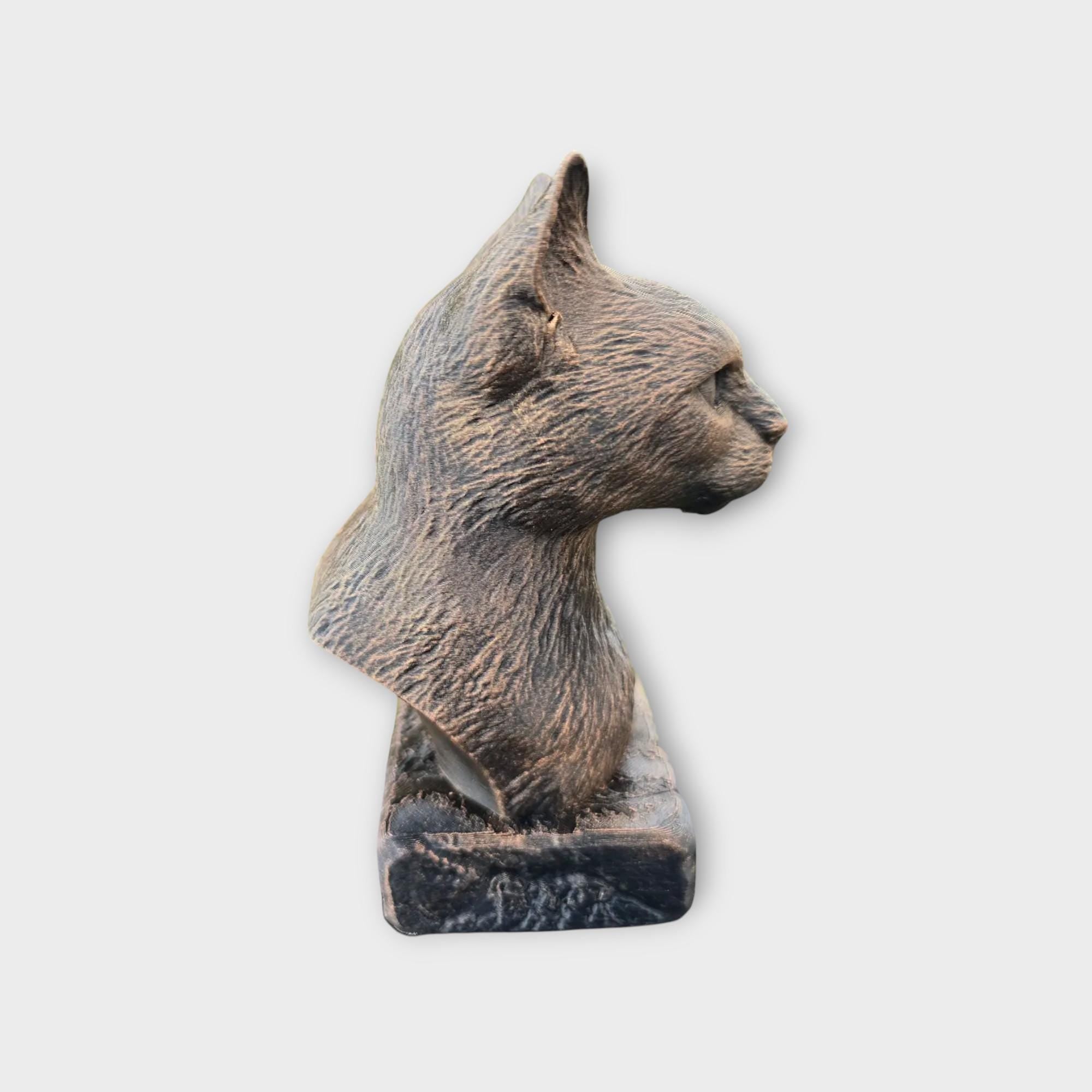 Bust of a Siamese cat statue - home decor animal lover gift him her handpainted ornament