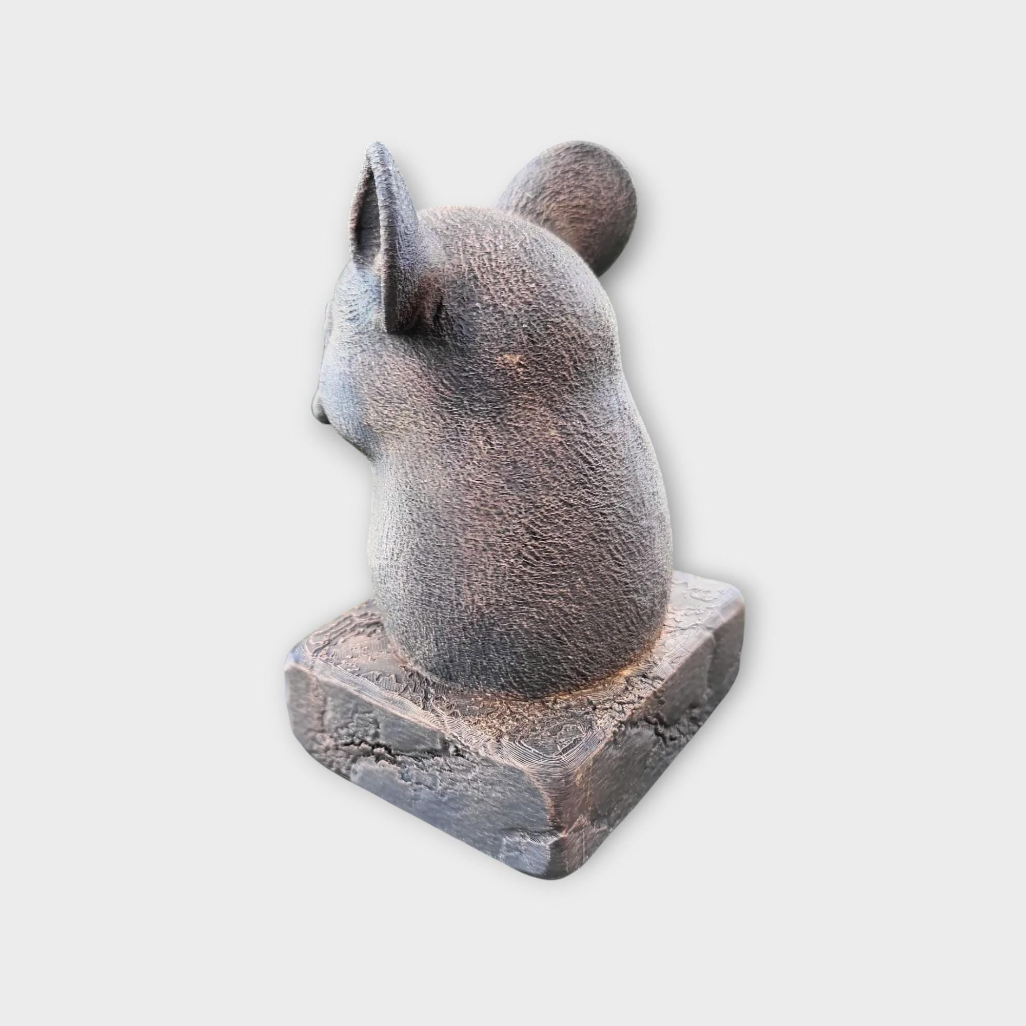 Bust of a rat statue - home decor animal lover gift him her handpainted ornament