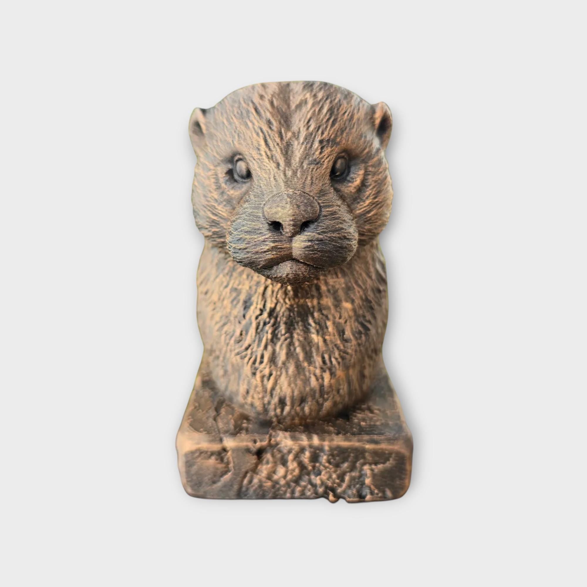 Bust of a Otter statue - home decor animal lover gift him her handpainted ornament
