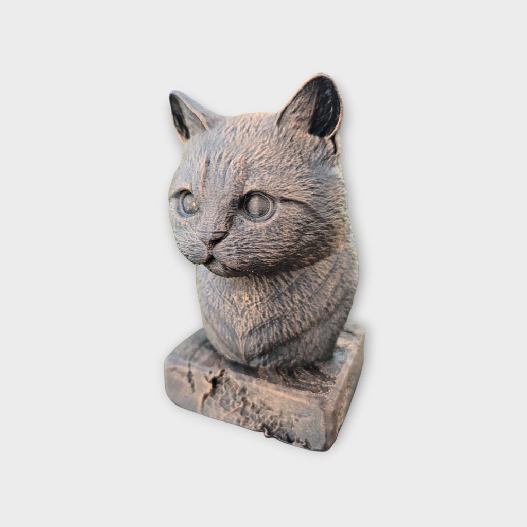 Bust of a Munchkin statue - home decor animal lover gift him her handpainted ornament