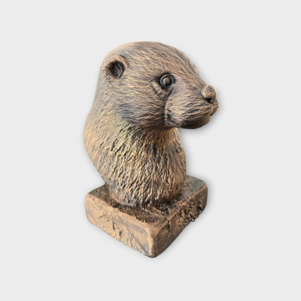Bust of a Otter statue - home decor animal lover gift him her handpainted ornament