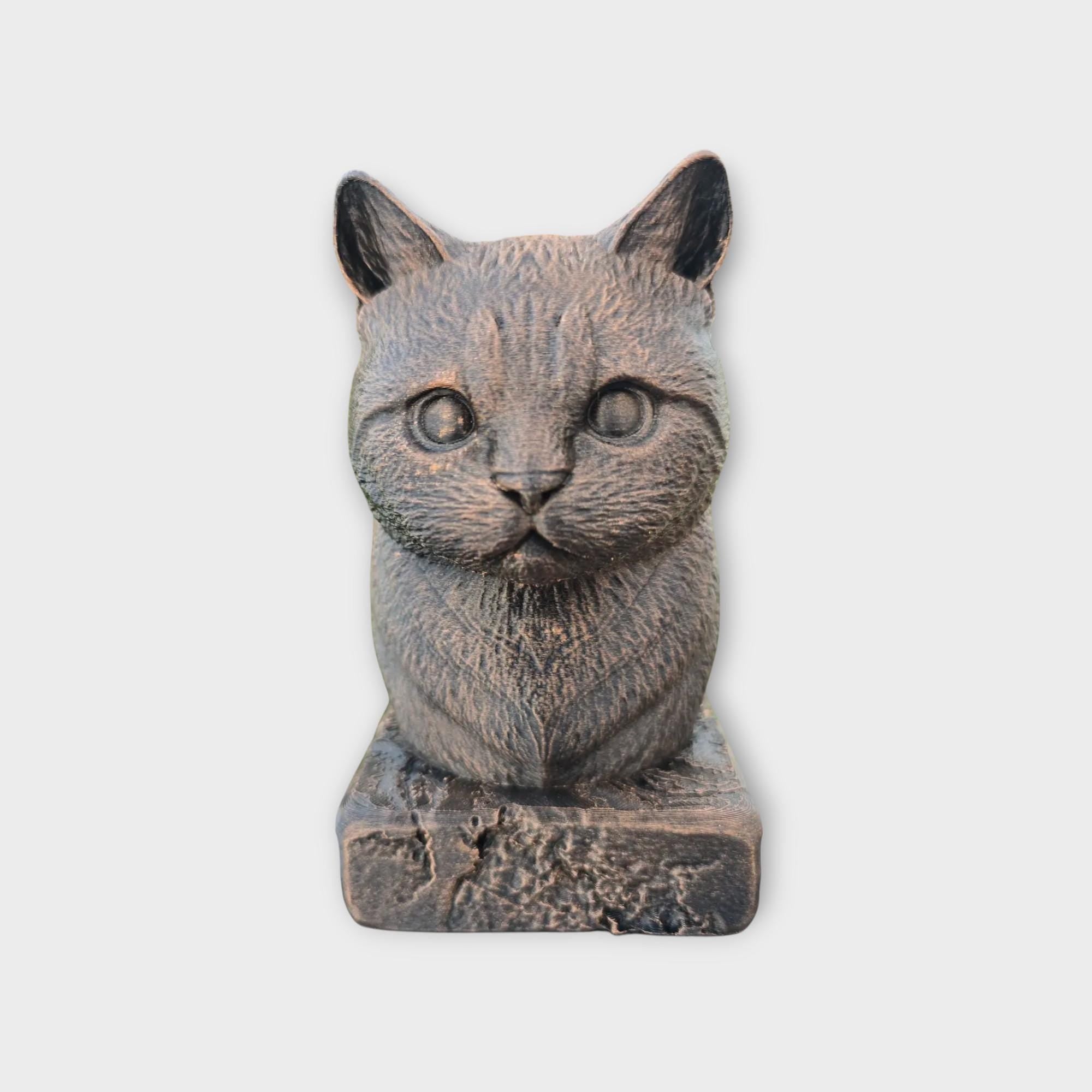 Bust of a Munchkin statue - home decor animal lover gift him her handpainted ornament