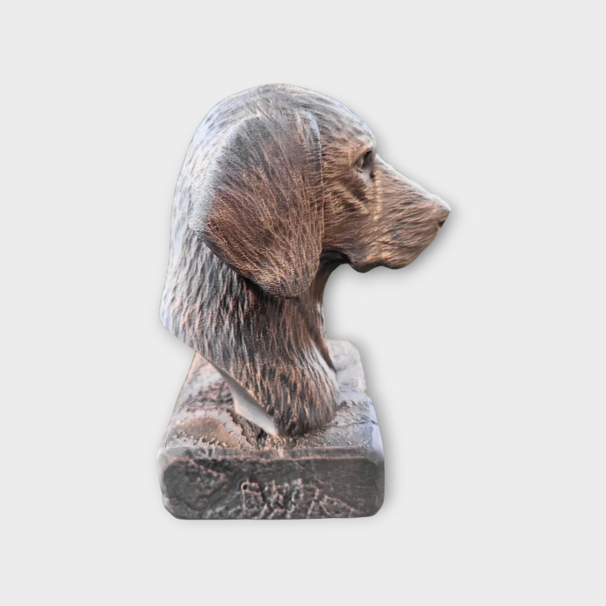 Bust of a Plott hound statue - home decor animal lover gift him her handpainted ornament