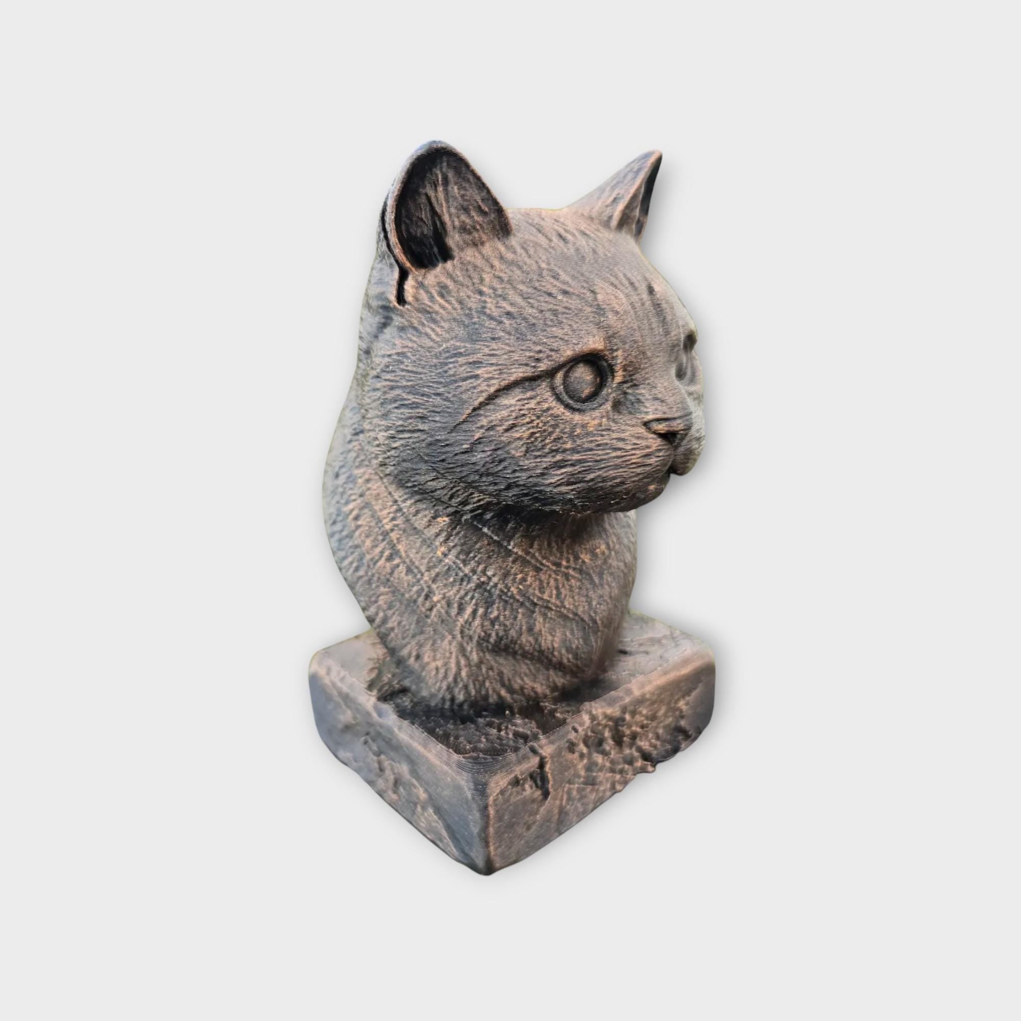 Bust of a Munchkin statue - home decor animal lover gift him her handpainted ornament