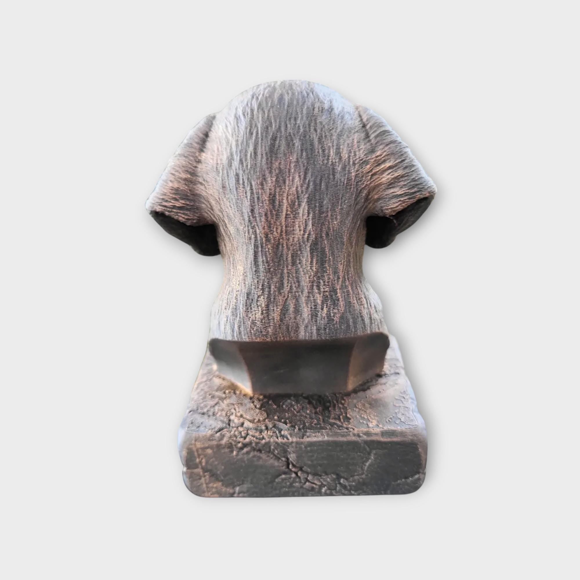 Bust of a Plott hound statue - home decor animal lover gift him her handpainted ornament