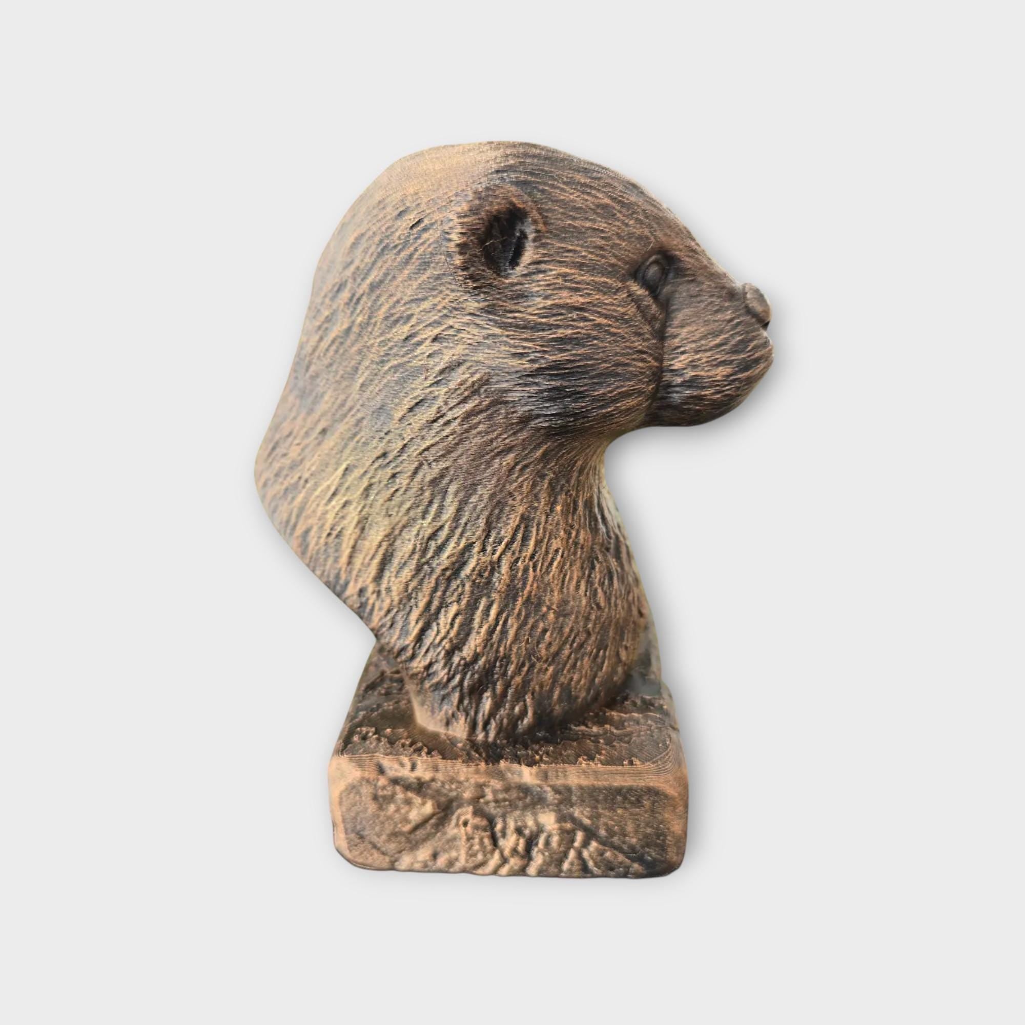Bust of a Otter statue - home decor animal lover gift him her handpainted ornament
