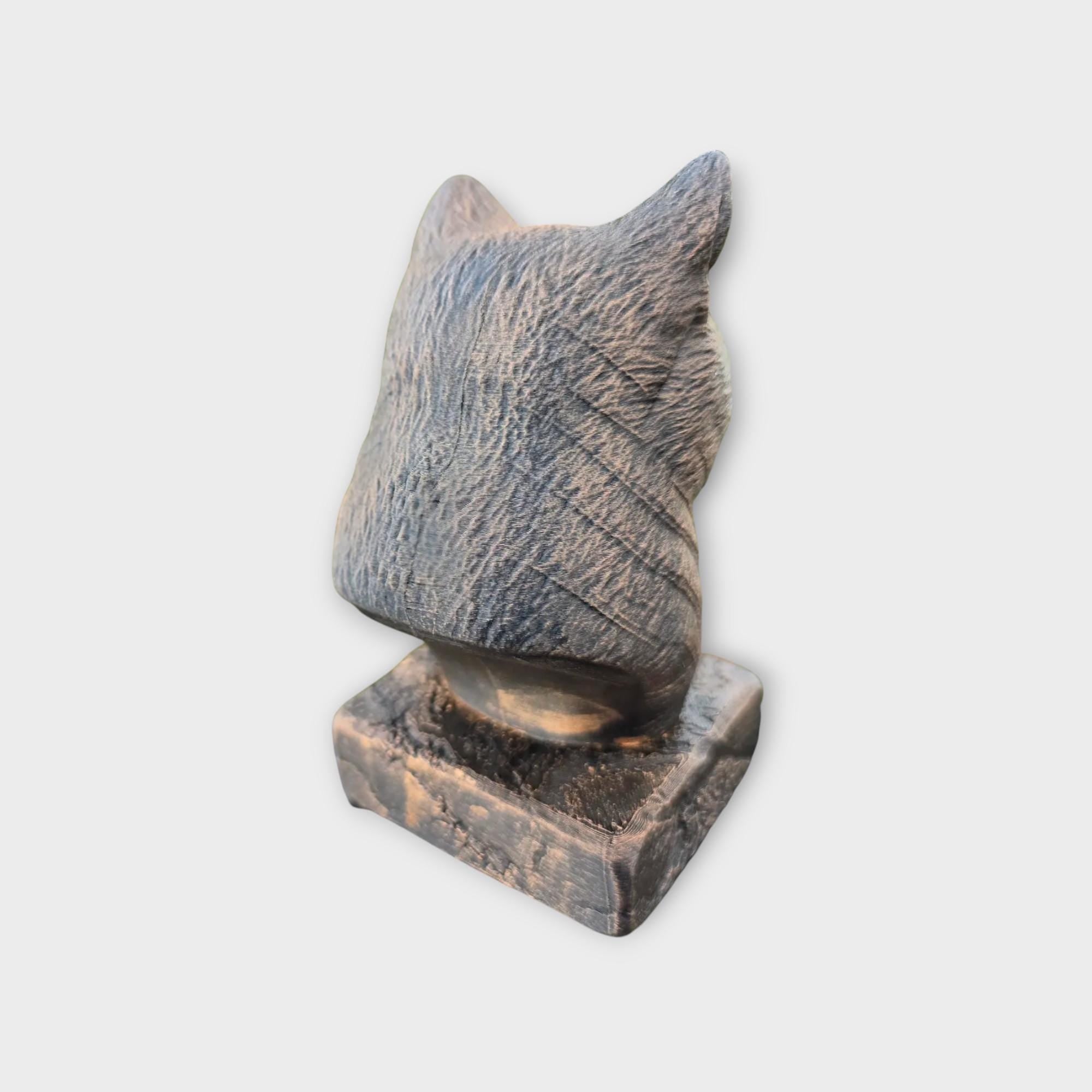 Bust of a Munchkin statue - home decor animal lover gift him her handpainted ornament