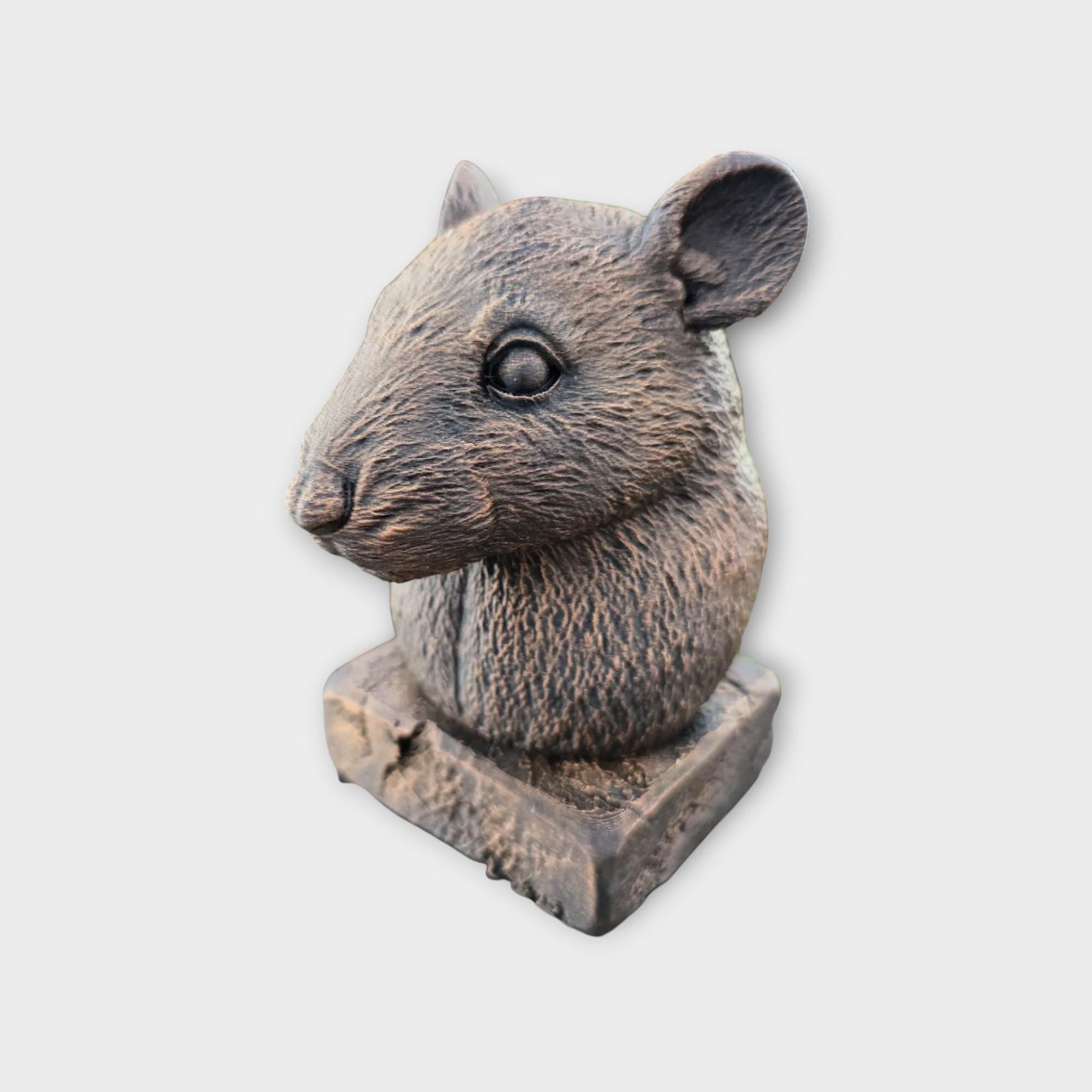 Bust of a Mouse statue - home decor animal lover gift him her handpainted ornament