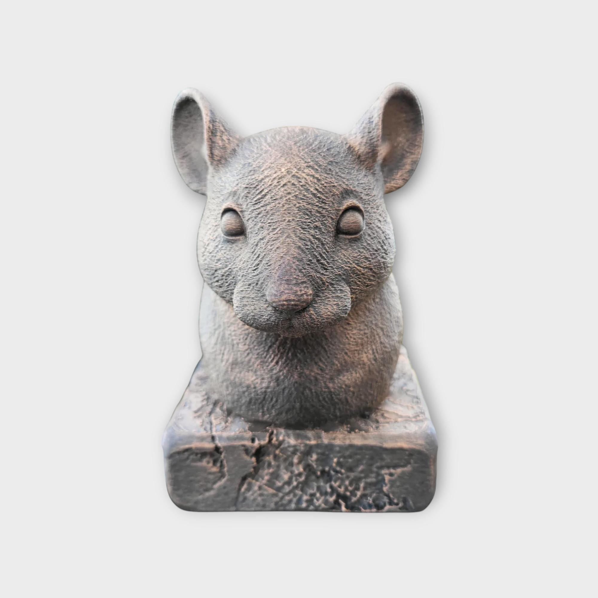 Bust of a Mouse statue - home decor animal lover gift him her handpainted ornament