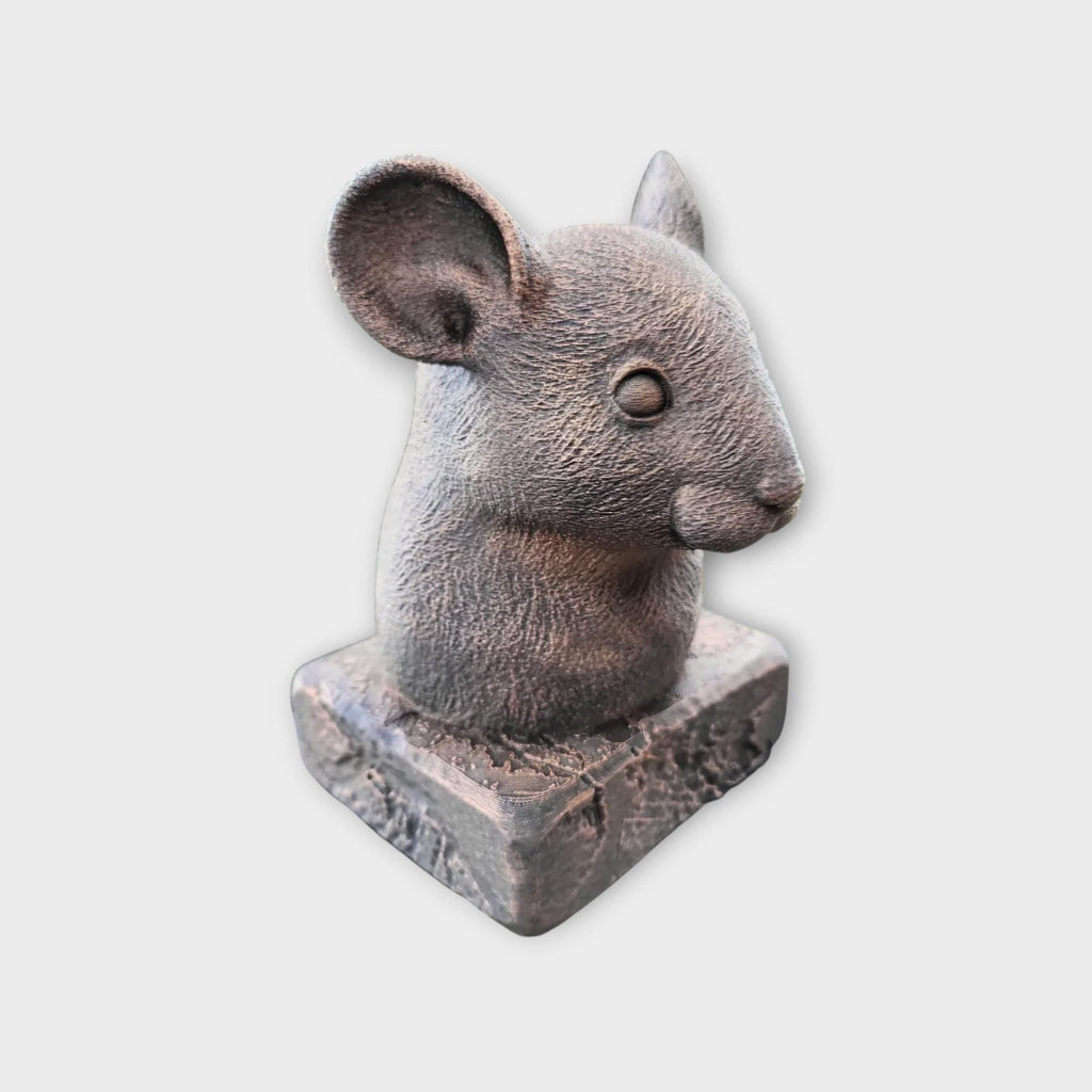 Bust of a Mouse statue - home decor animal lover gift him her handpainted ornament