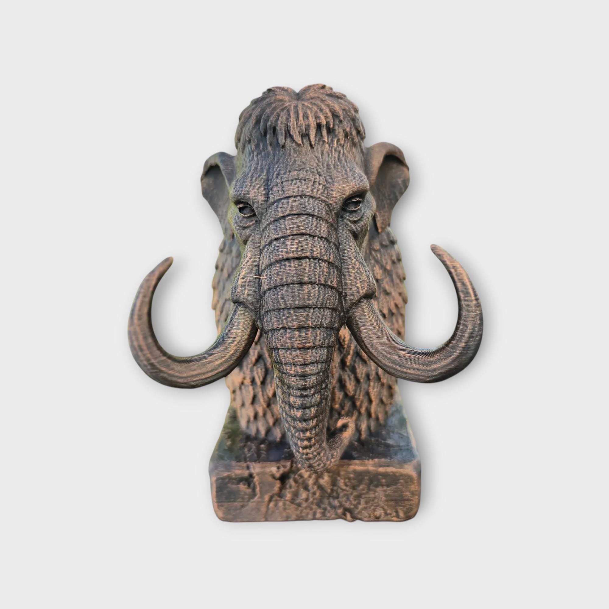 Bust of a Mammoth statue - home decor animal lover gift him her handpainted ornament