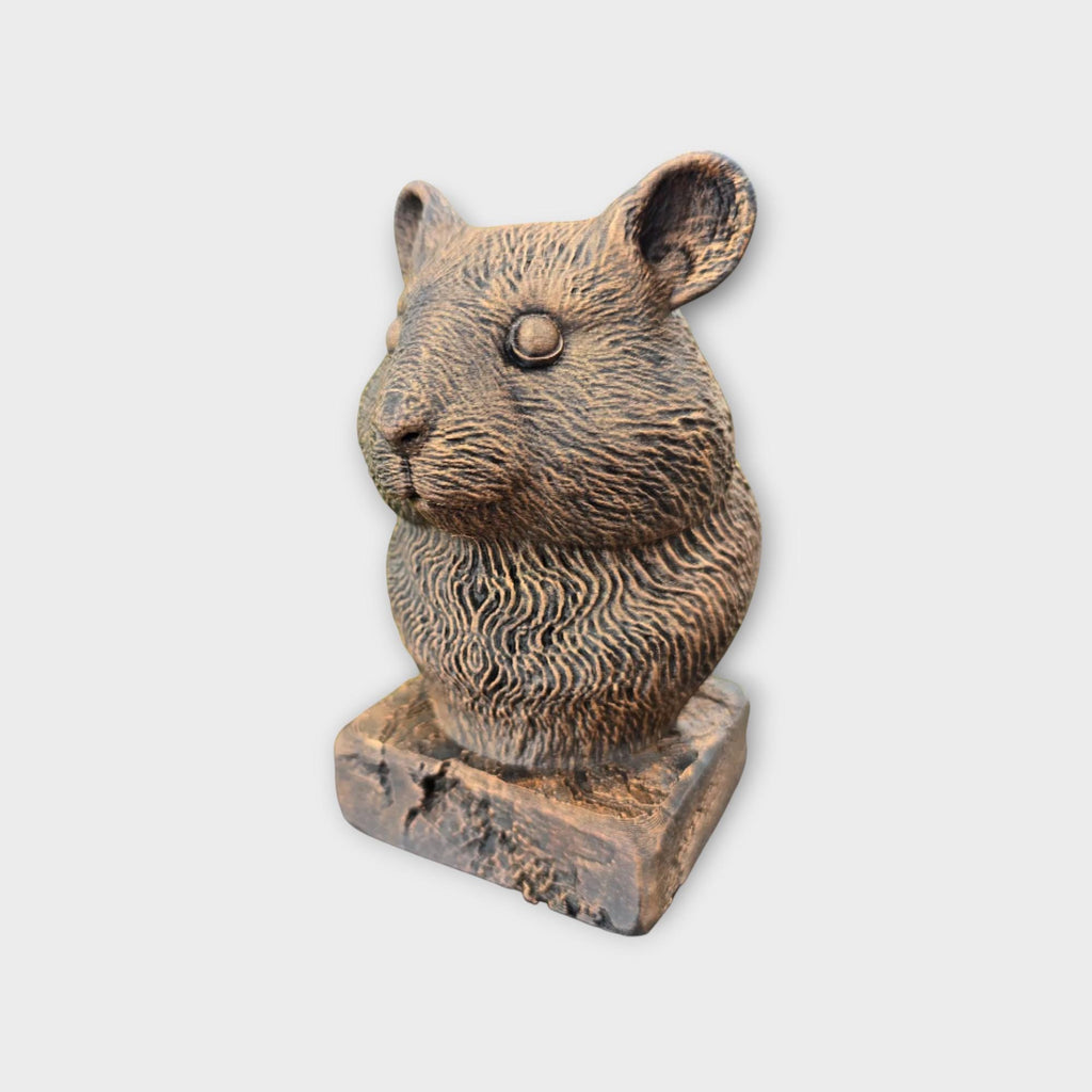 Büste einer Hamsterstatue - Wohndeko Tierliebhaber Geschenk für ihn oder sie handbemaltes Ornament