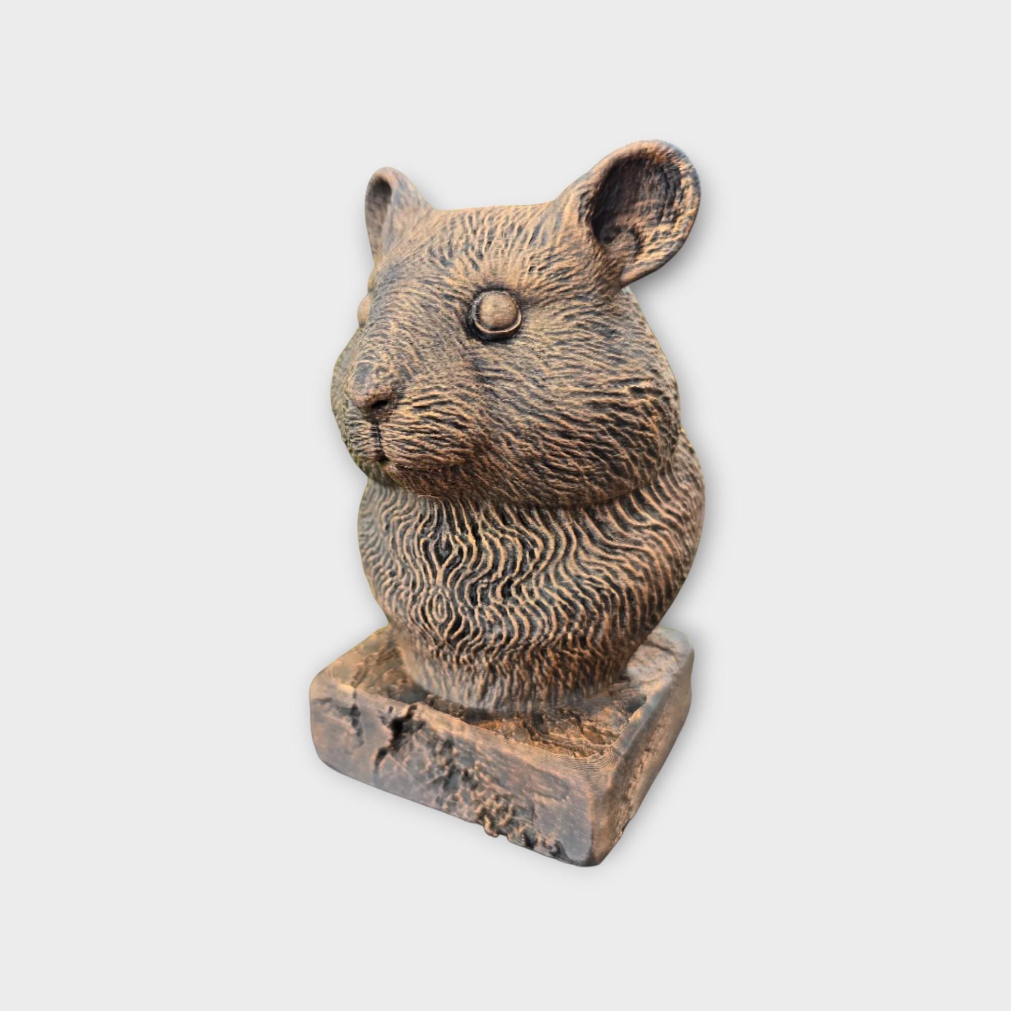 Büste einer Hamsterstatue - Wohndeko Tierliebhaber Geschenk für ihn oder sie handbemaltes Ornament