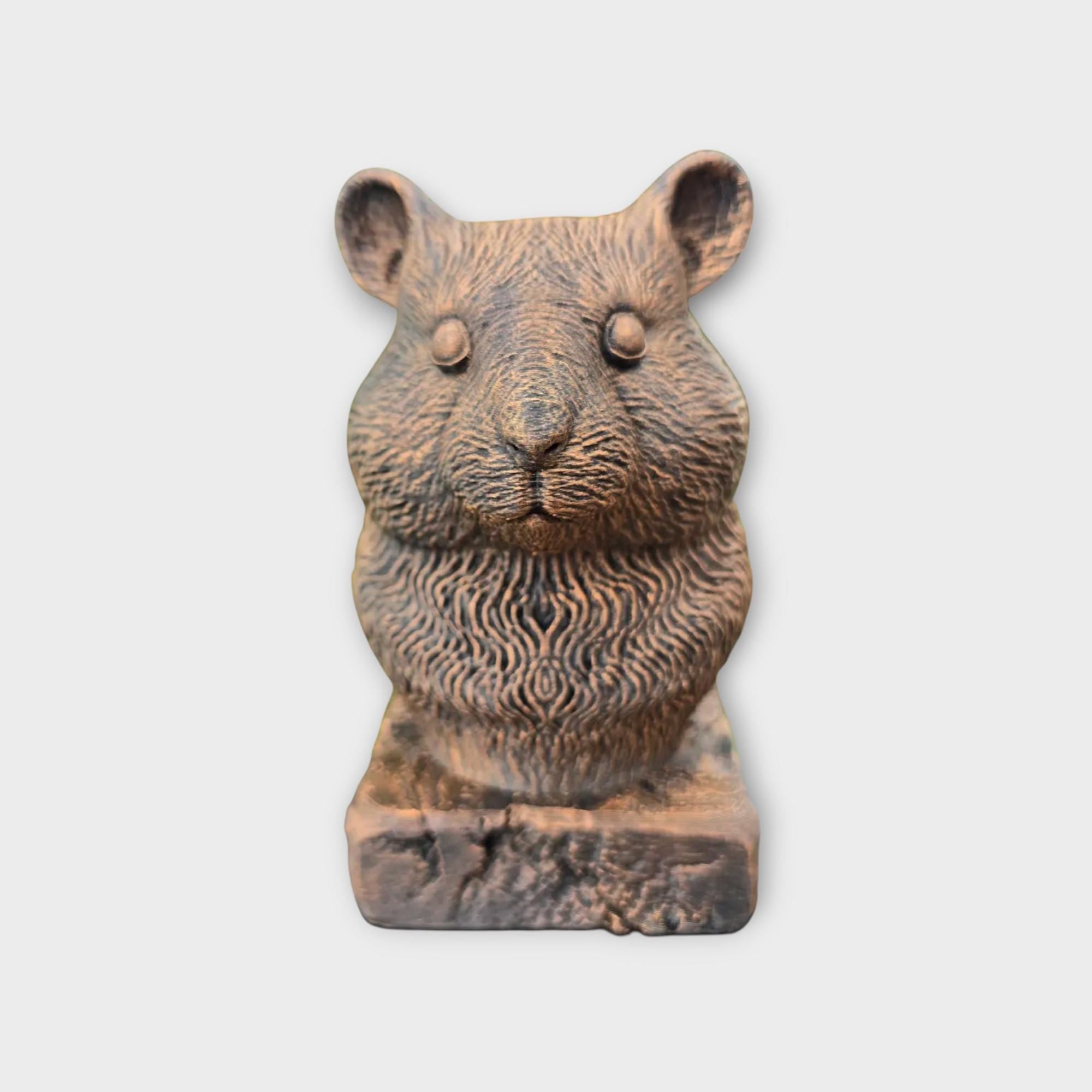 Büste einer Hamsterstatue - Wohndeko Tierliebhaber Geschenk für ihn oder sie handbemaltes Ornament