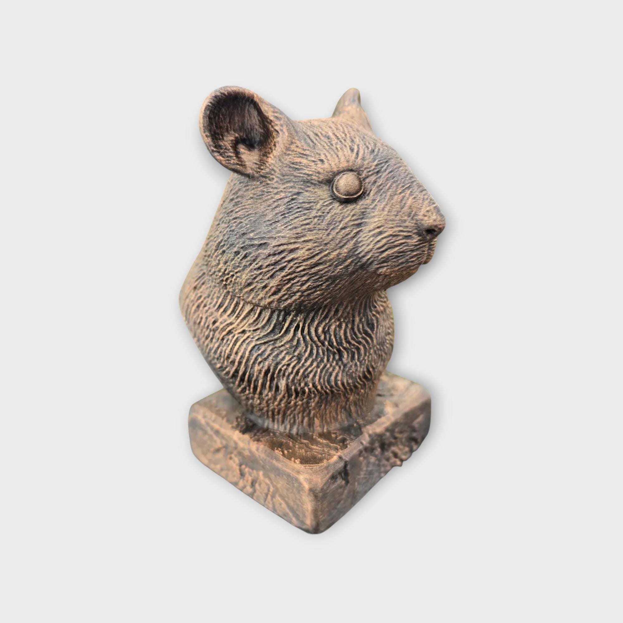 Büste einer Hamsterstatue - Wohndeko Tierliebhaber Geschenk für ihn oder sie handbemaltes Ornament