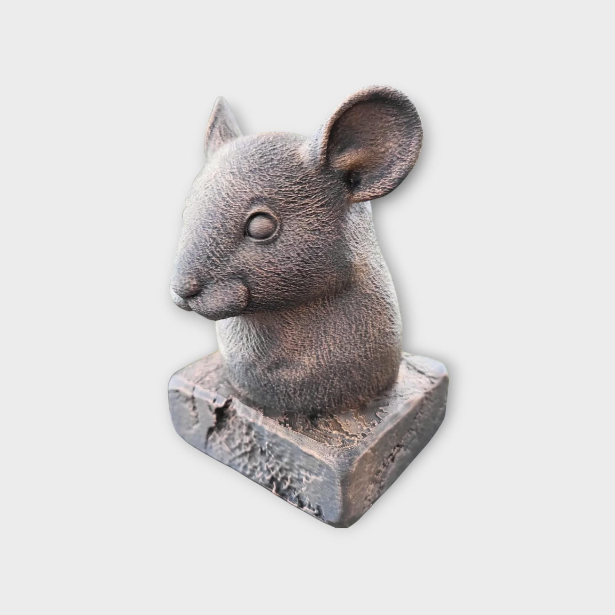 Bust of a Mouse statue - home decor animal lover gift him her handpainted ornament
