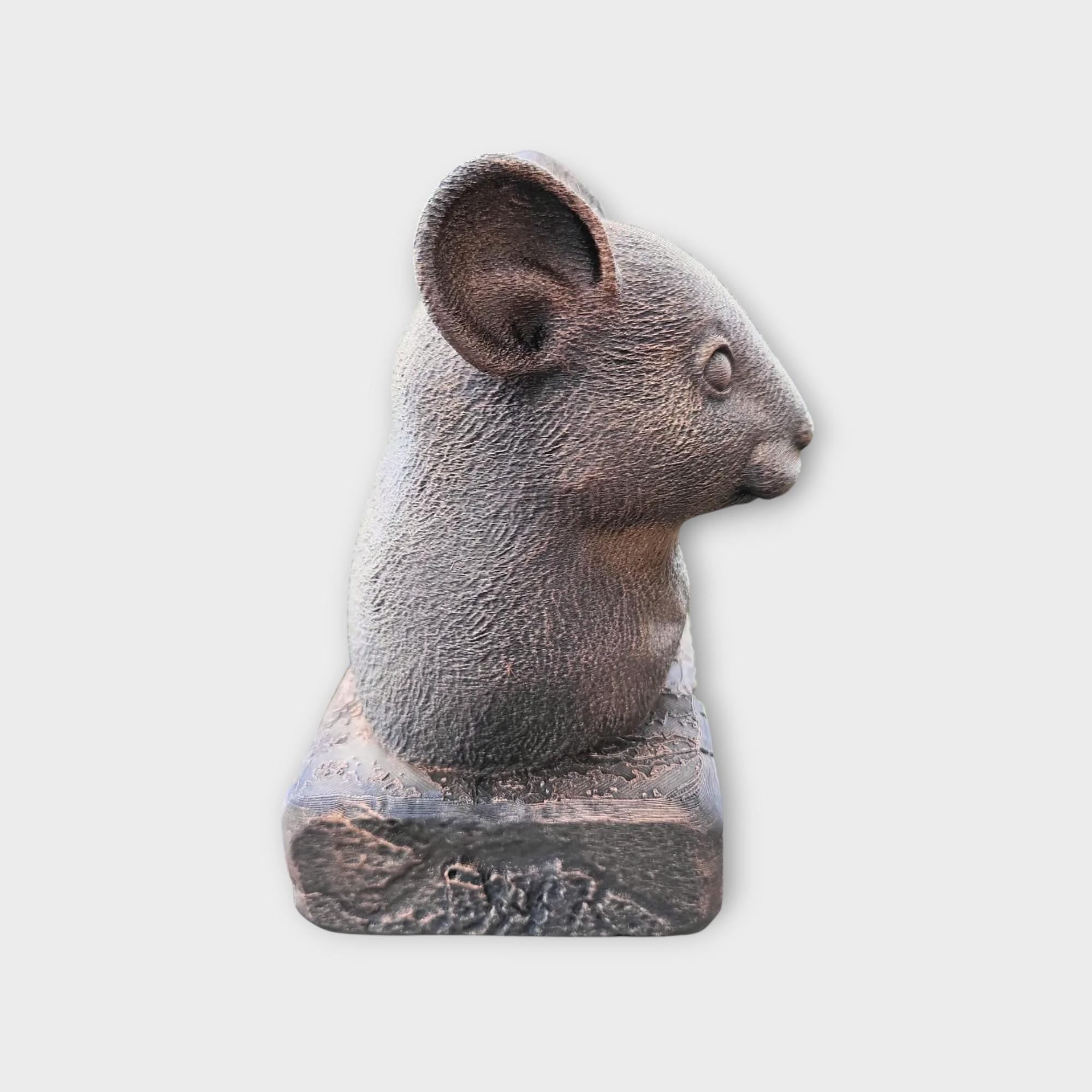 Bust of a Mouse statue - home decor animal lover gift him her handpainted ornament