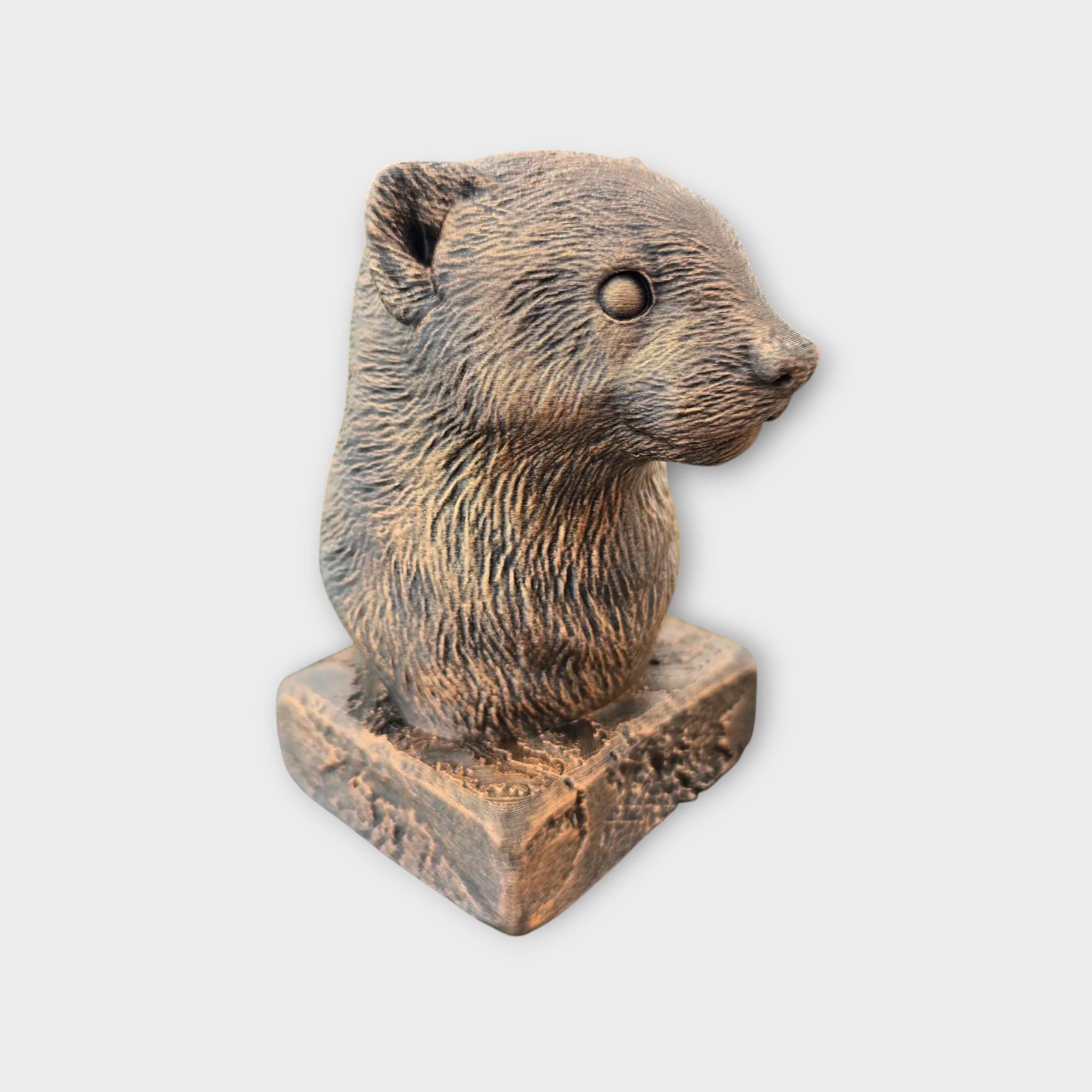Bust of a Ferret statue - home decor animal lover gift him her handpainted ornament