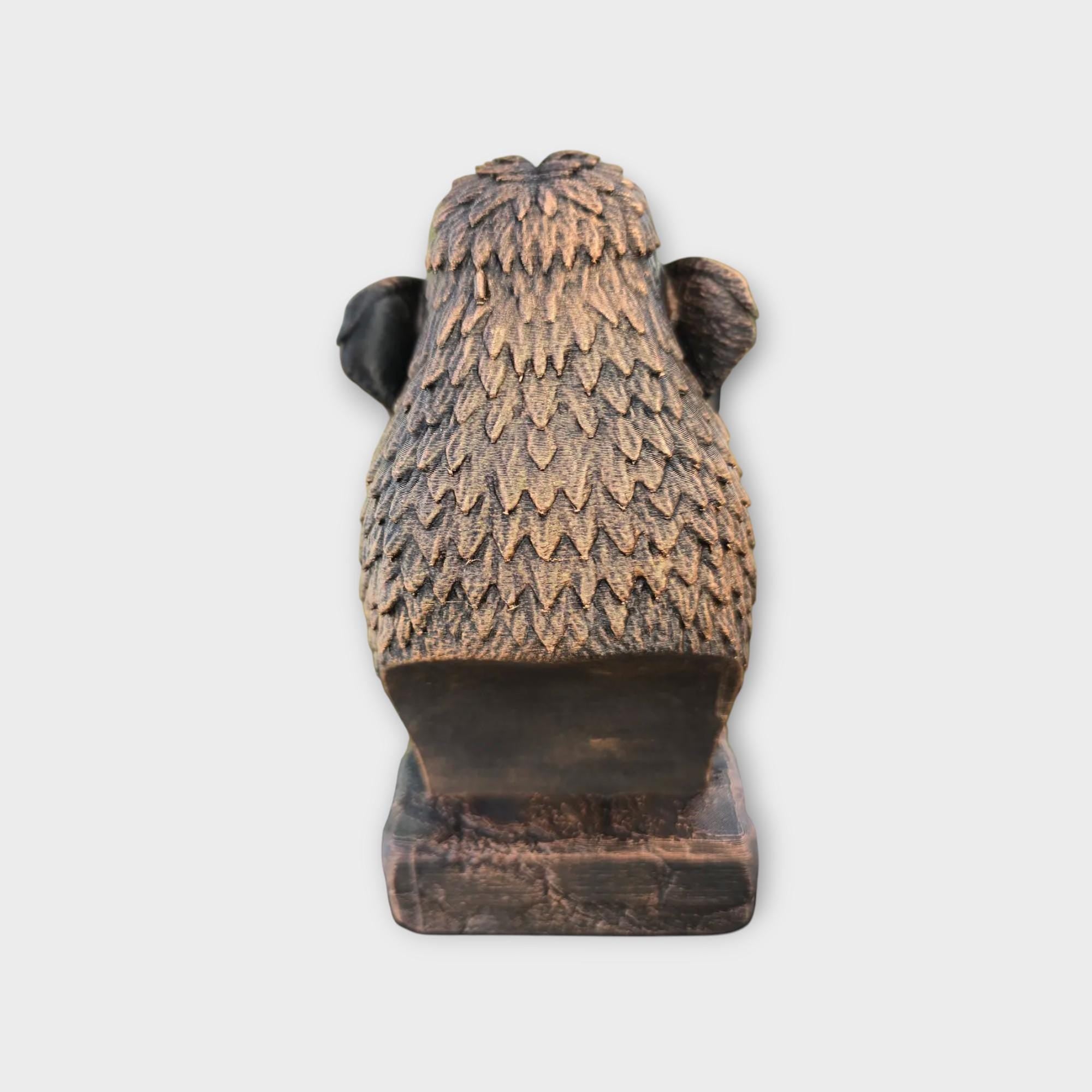 Bust of a Mammoth statue - home decor animal lover gift him her handpainted ornament