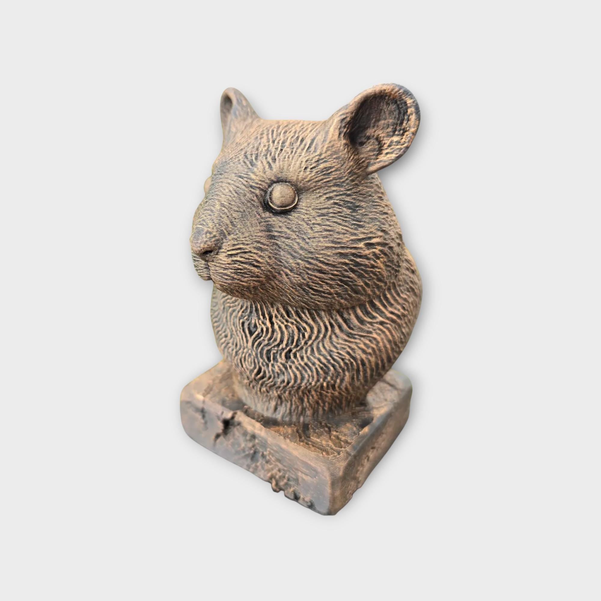 Büste einer Hamsterstatue - Wohndeko Tierliebhaber Geschenk für ihn oder sie handbemaltes Ornament
