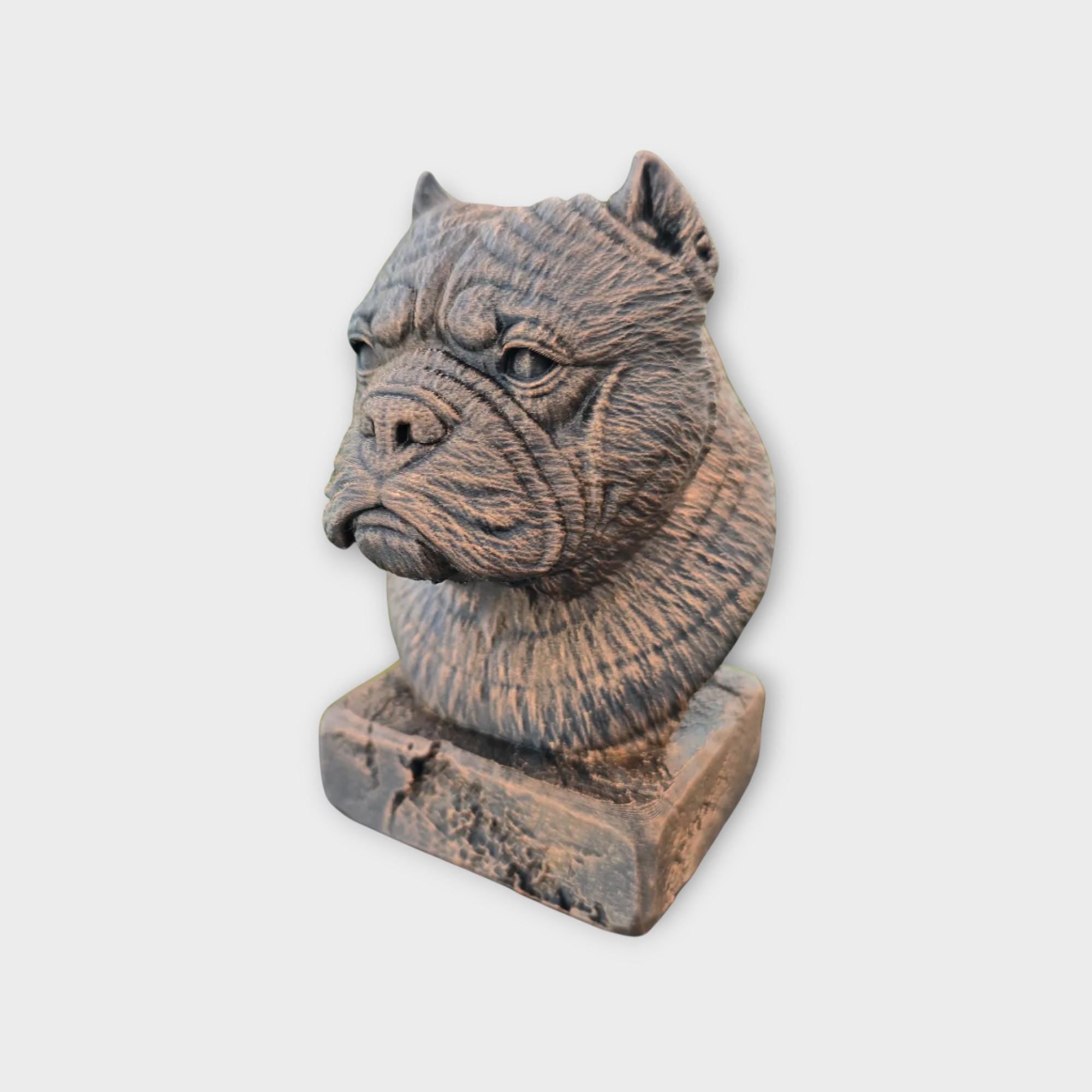 Büste einer exotischen Bully-Statue – Wohndeko, Tierliebhaber, Geschenk für ihn oder sie, handbemaltes Ornament