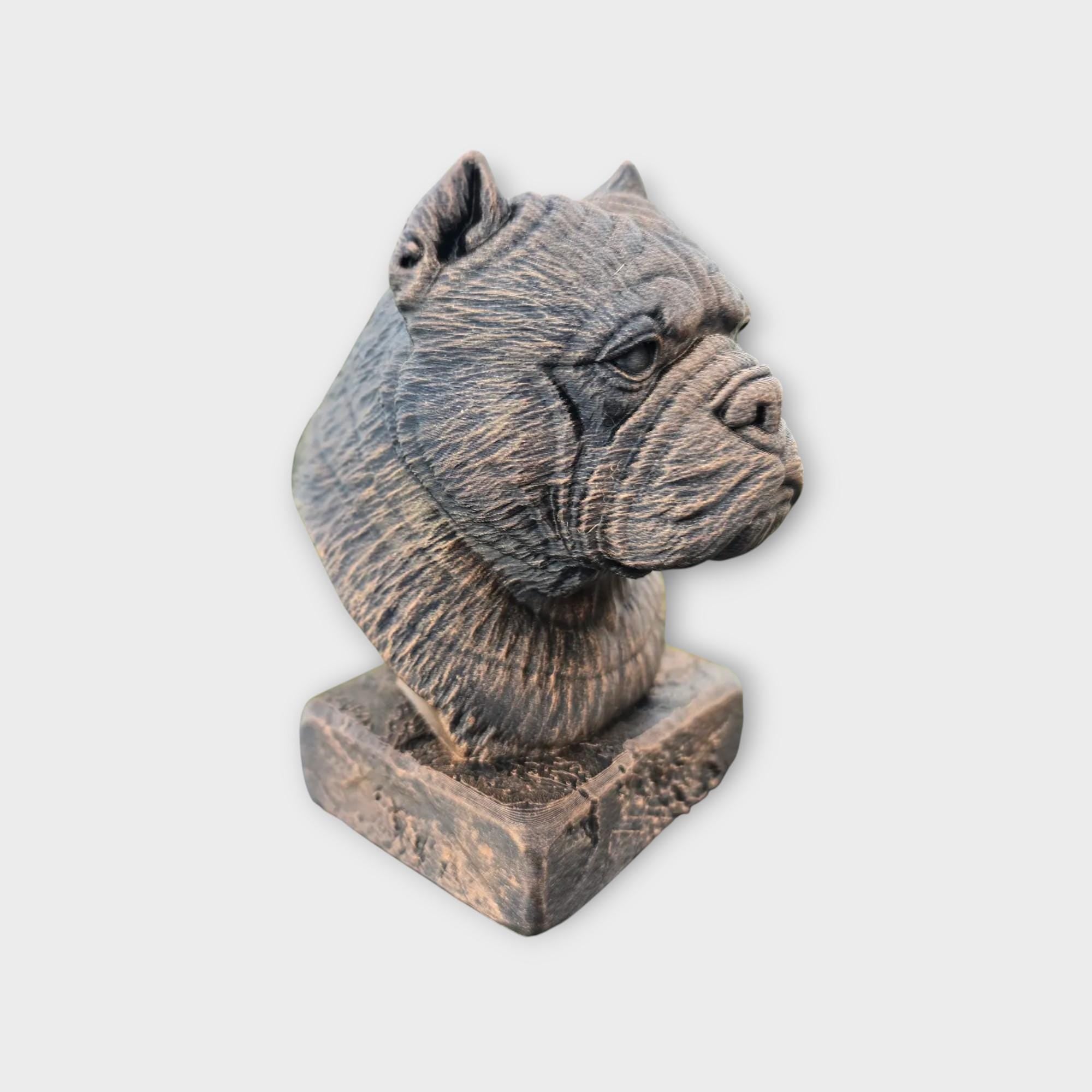 Bust of a Exotic bullly statue - home decor animal lover gift him her handpainted ornament