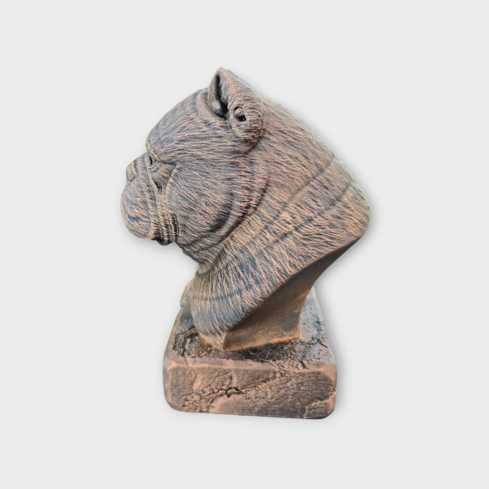 Bust of a Exotic bullly statue - home decor animal lover gift him her handpainted ornament