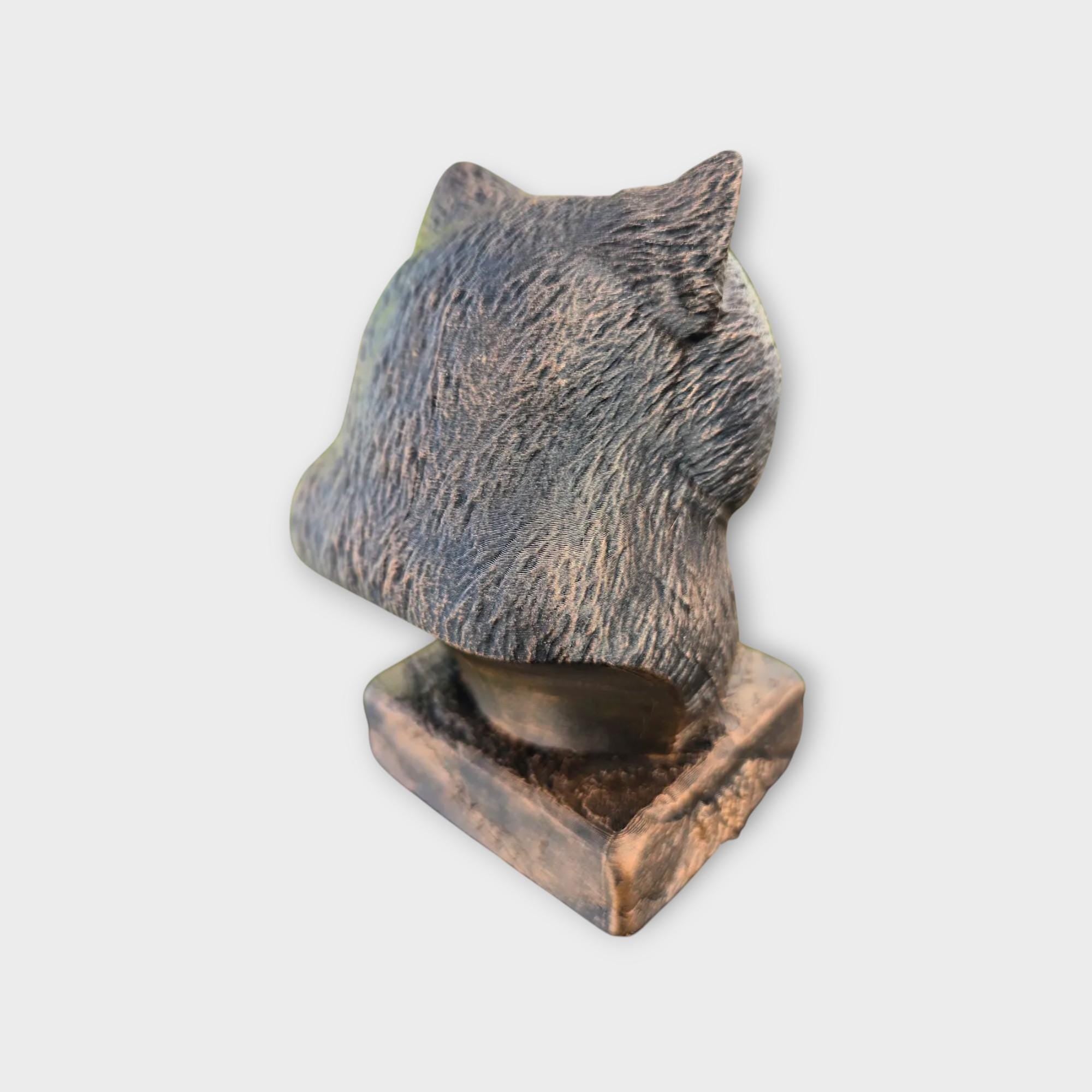 Bust of a exotic shorthair cat statue - home decor animal lover gift him her handpainted ornament