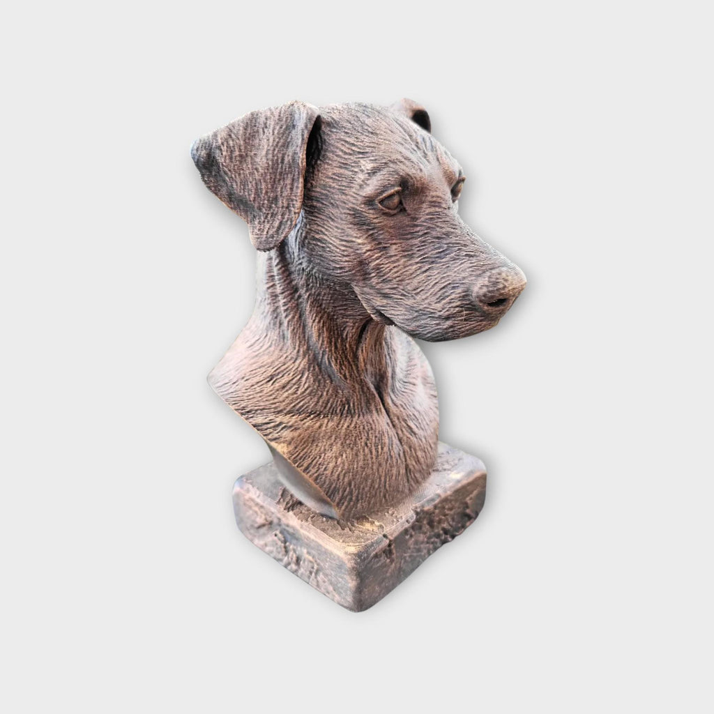 Bust of a Doberman natural ears statue - home decor animal lover gift him her handpainted ornament
