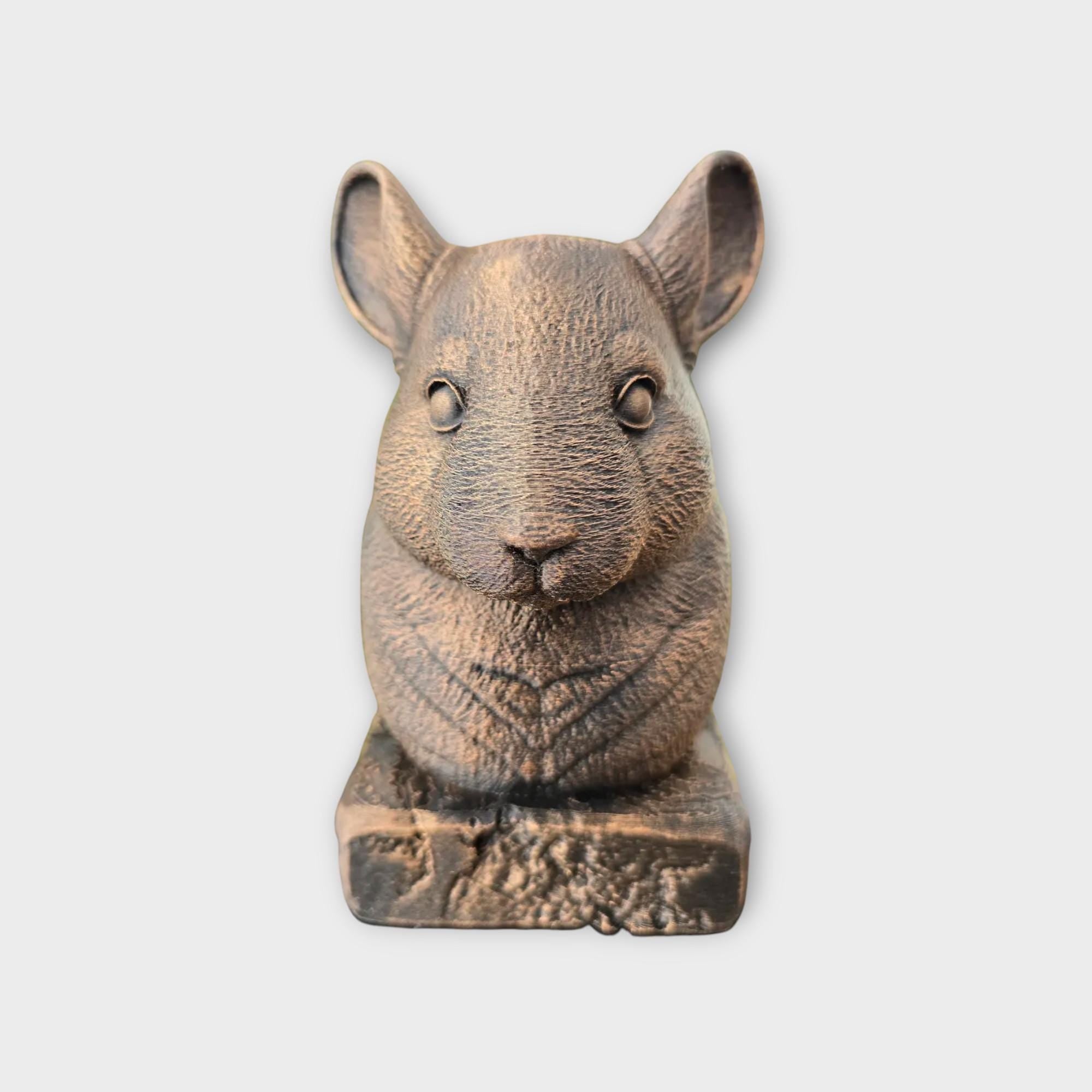 Bust of a Chinchilla statue - home decor animal lover gift him her handpainted ornament