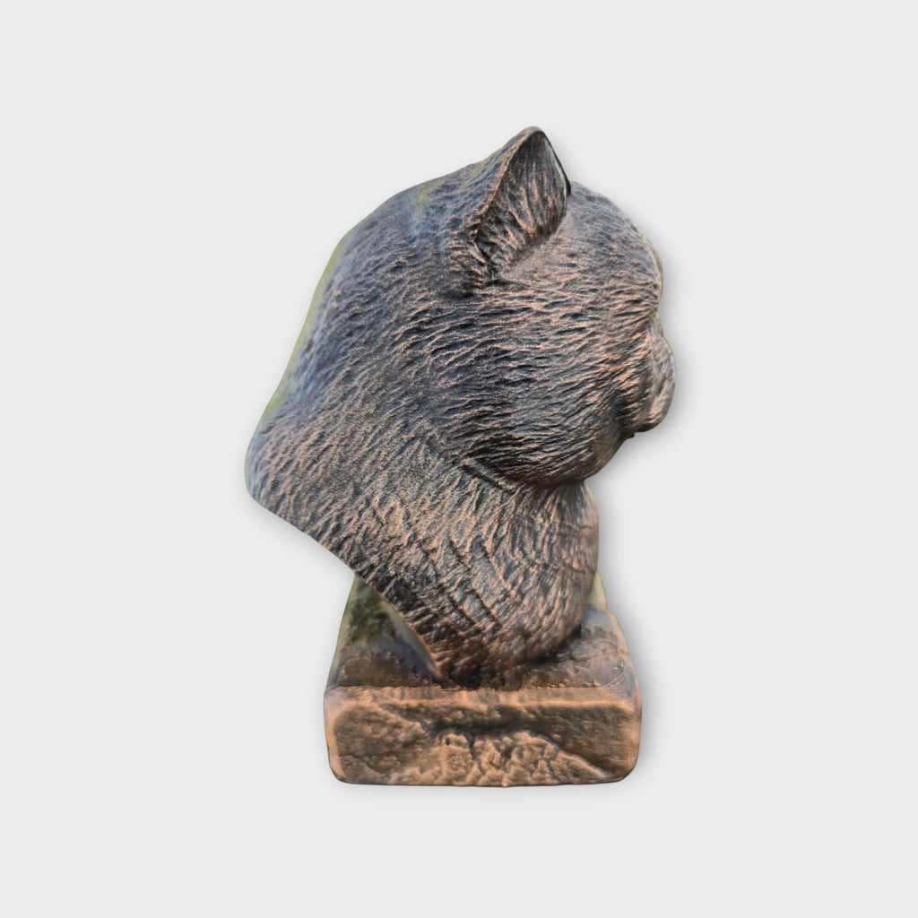 Bust of a exotic shorthair cat statue - home decor animal lover gift him her handpainted ornament