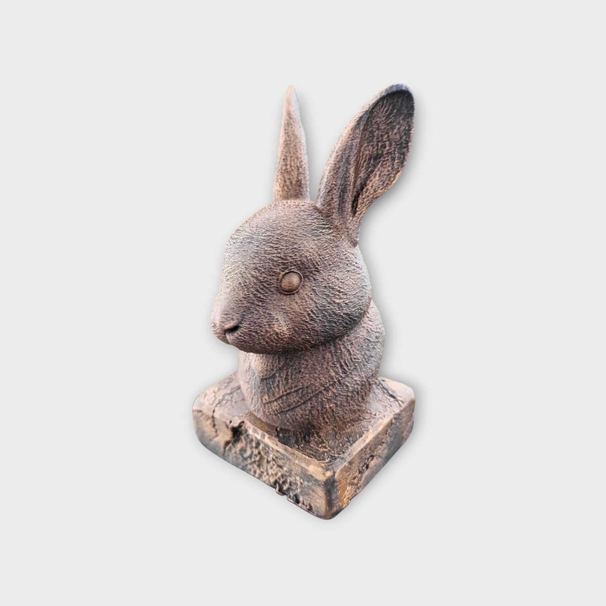 Bust of a Bunny statue - home decor animal lover gift him her handpainted ornament