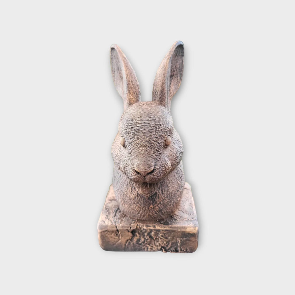 Bust of a Bunny statue - home decor animal lover gift him her handpainted ornament