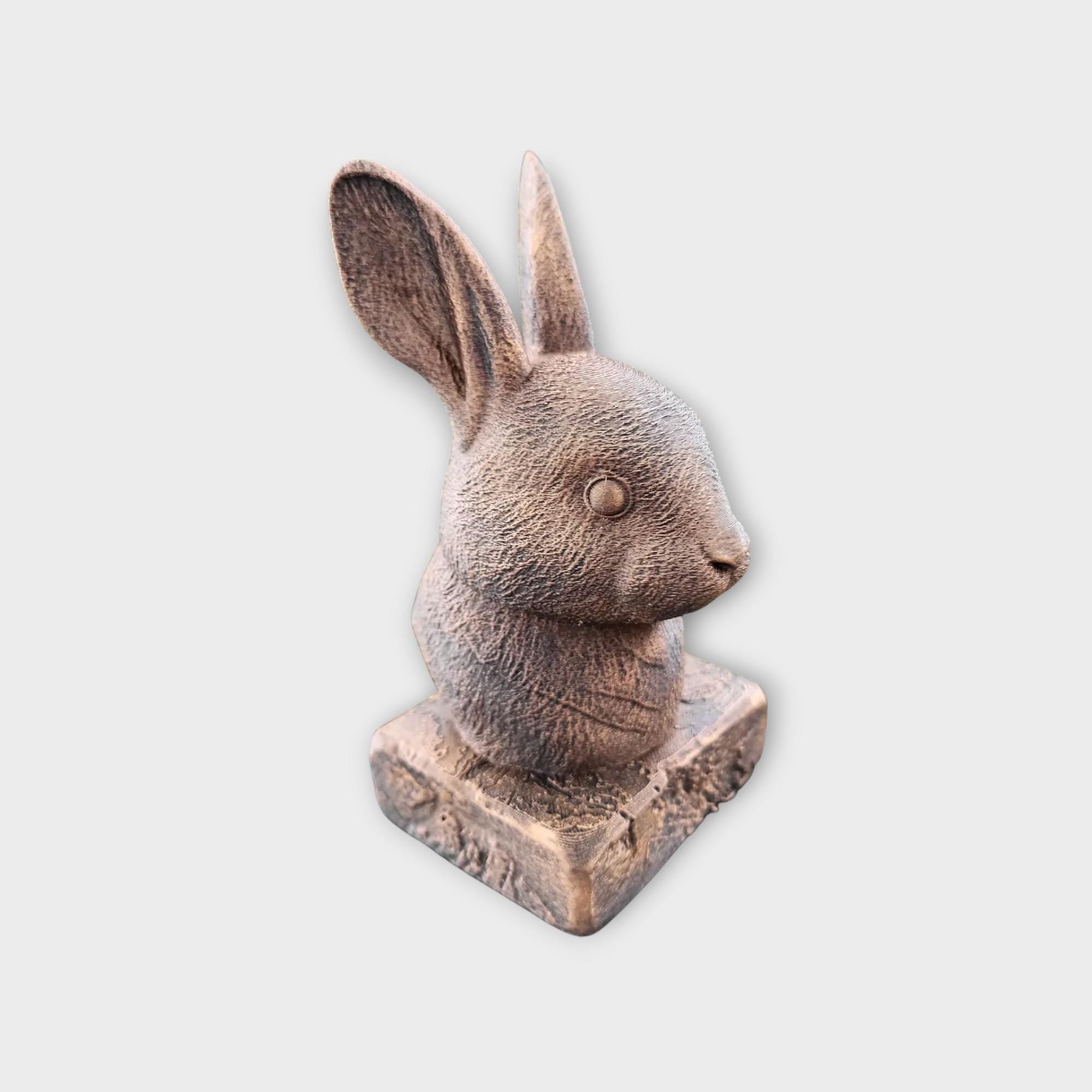 Bust of a Bunny statue - home decor animal lover gift him her handpainted ornament
