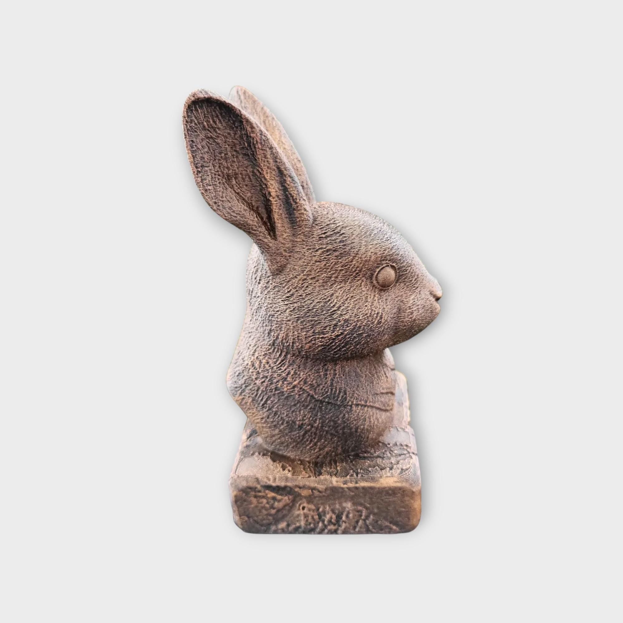 Bust of a Bunny statue - home decor animal lover gift him her handpainted ornament