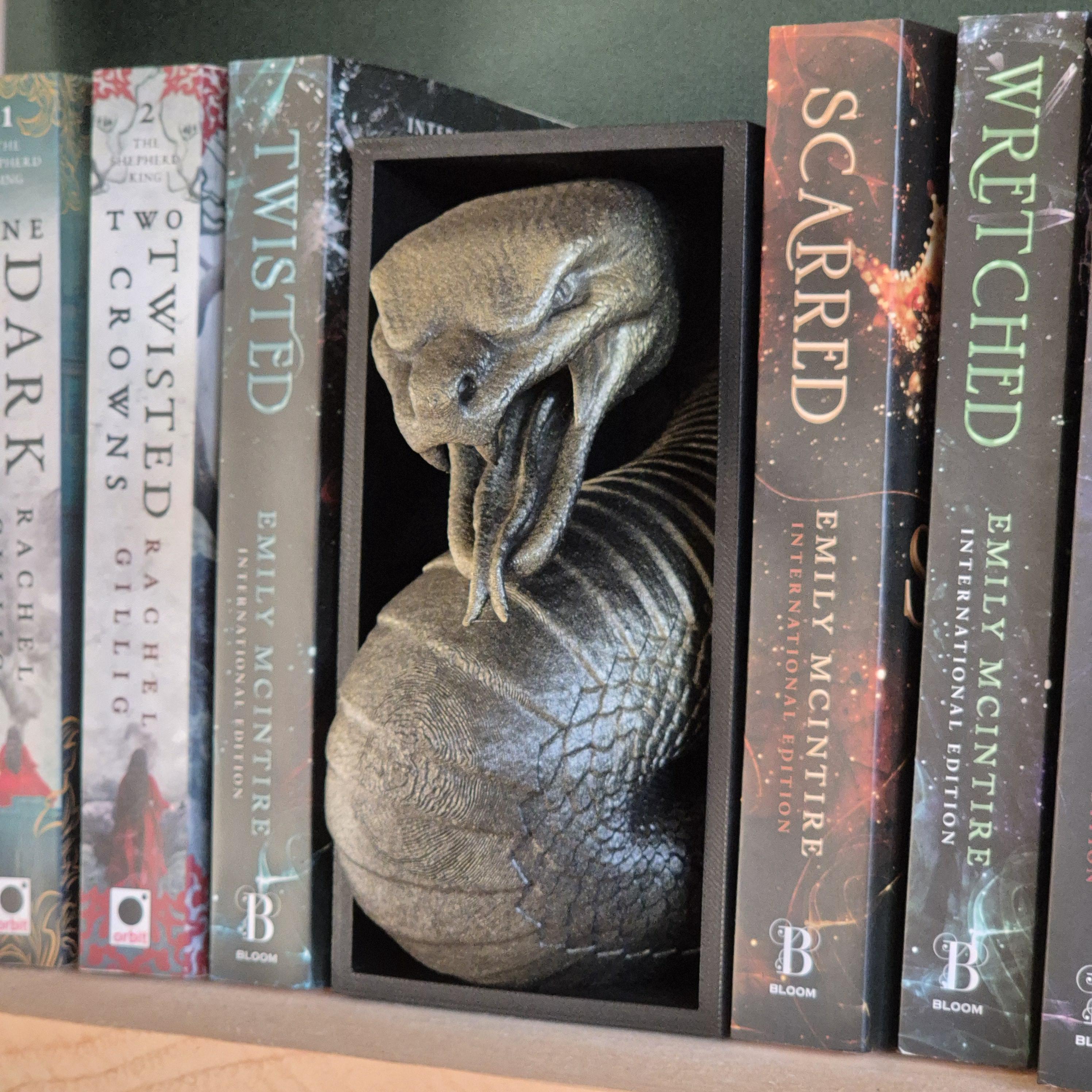 Unique Handcrafted Cobra Book Nook | Mystical Snake Bookend | Fantasy Bookshelf Decor