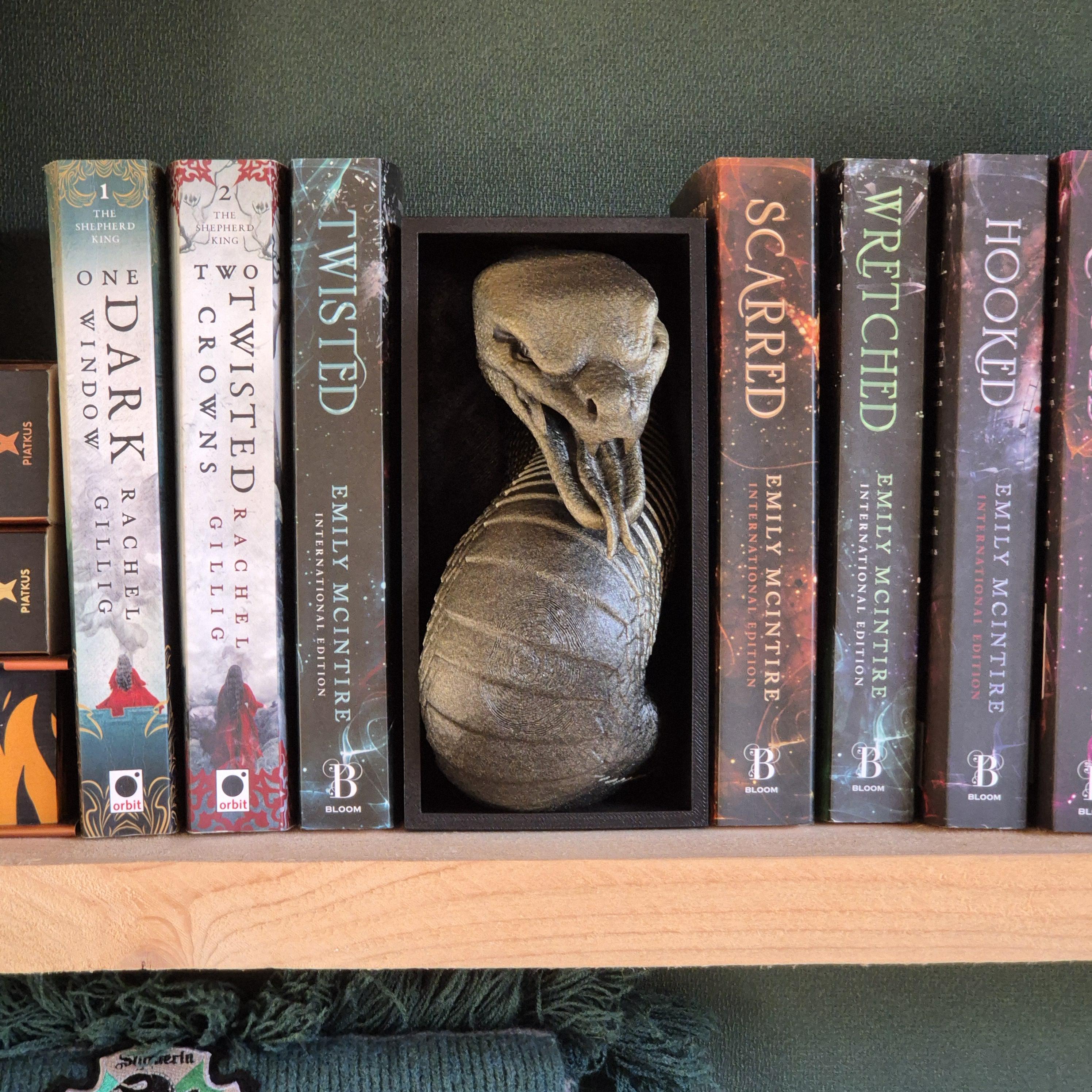 Unique Handcrafted Cobra Book Nook | Mystical Snake Bookend | Fantasy Bookshelf Decor